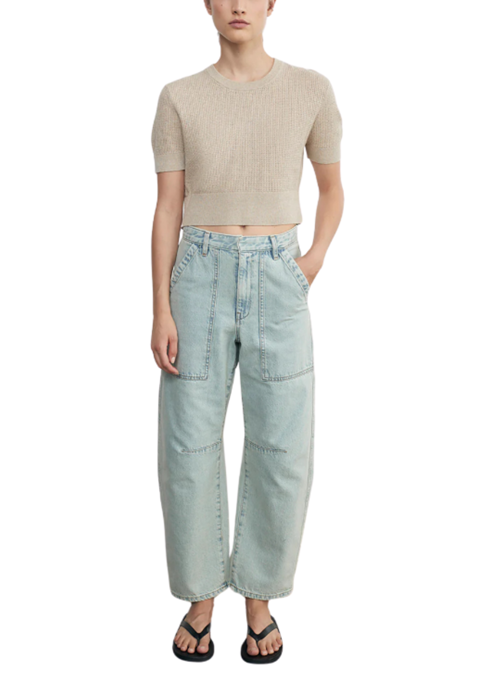Enza Costa Enza Costa Linen Cropped Sweater