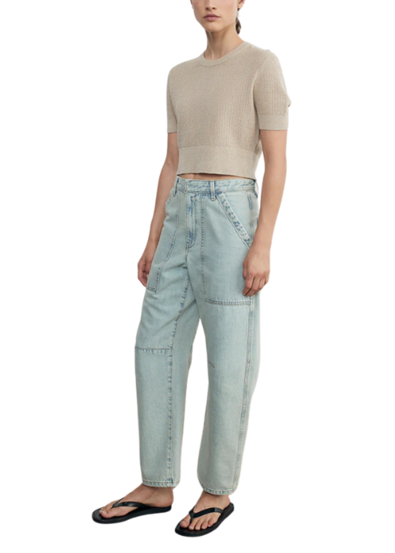 Enza Costa Enza Costa Linen Cropped Sweater