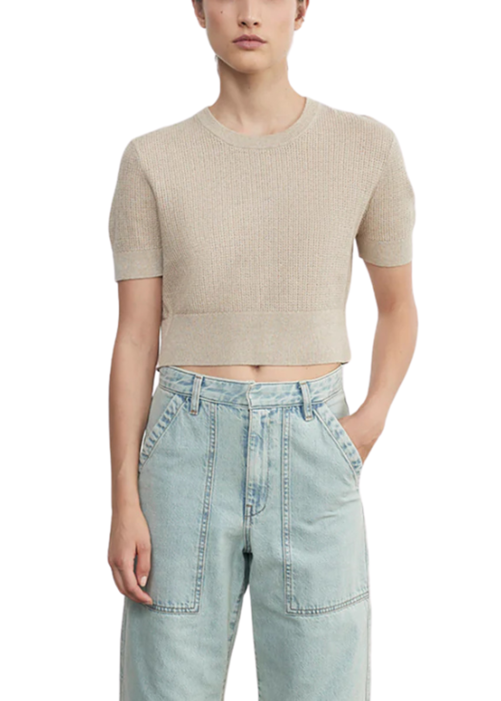 Enza Costa Enza Costa Linen Cropped Sweater