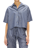 Enza Costa Enza Costa Poplin Cropped S/S Shirt
