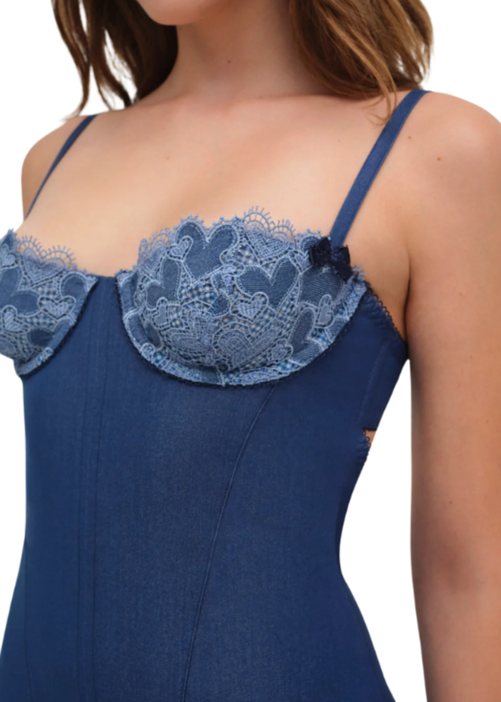 For Love & Lemons FLL Hearts Slip Dress