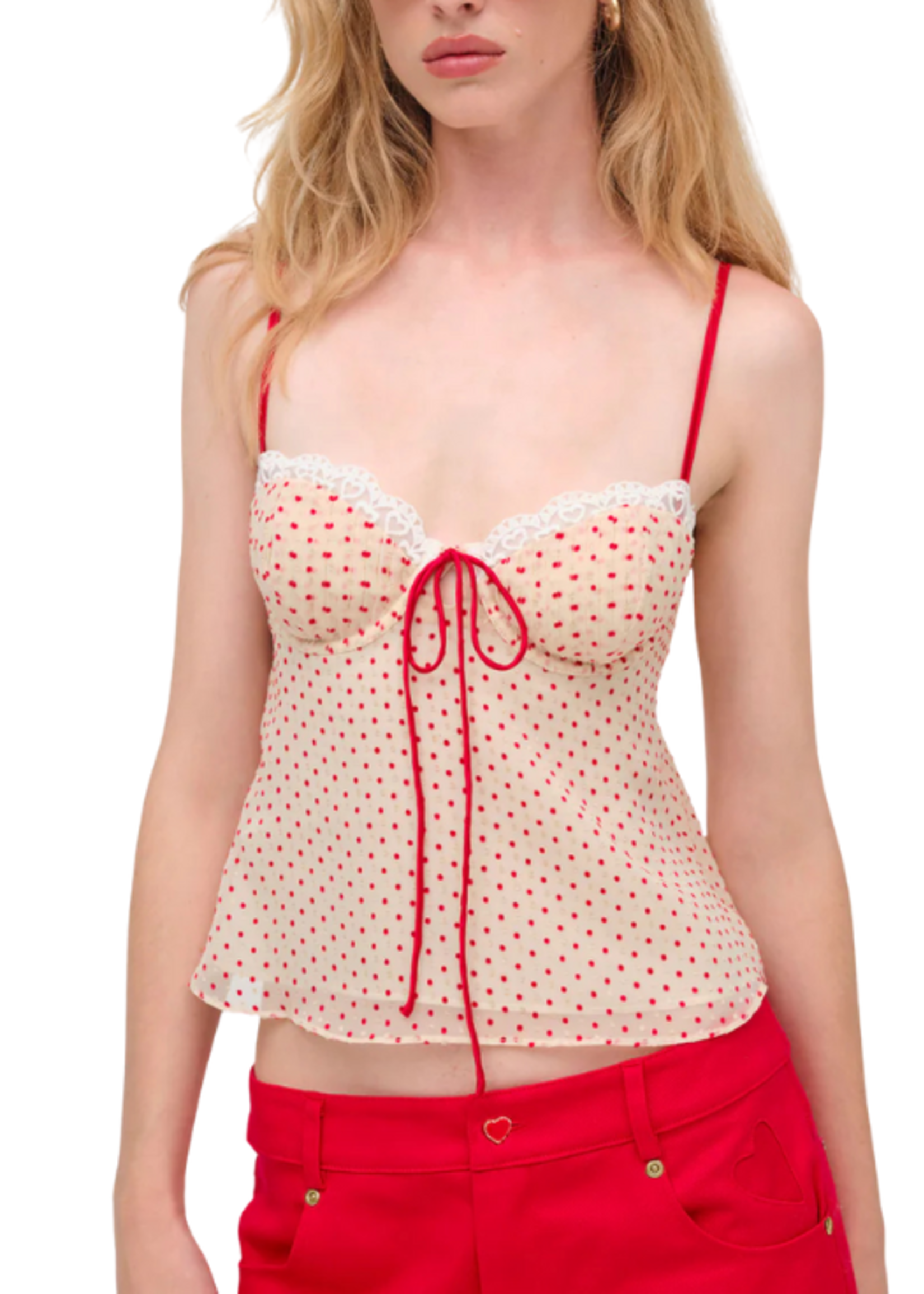 For Love & Lemons FLL Love Dot Camisole Top