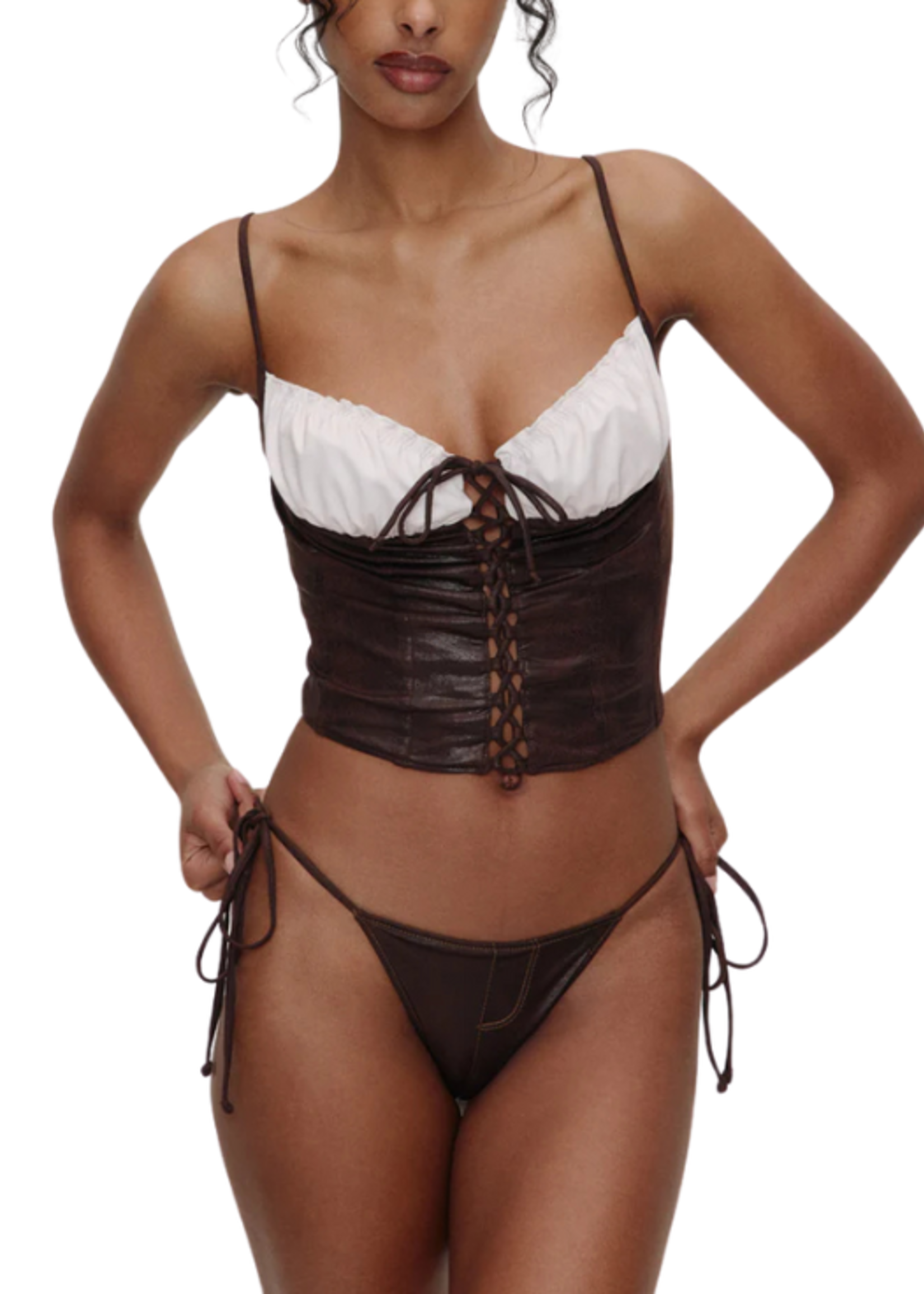 Frankies Bikinis Frankies Ranch Leather Top