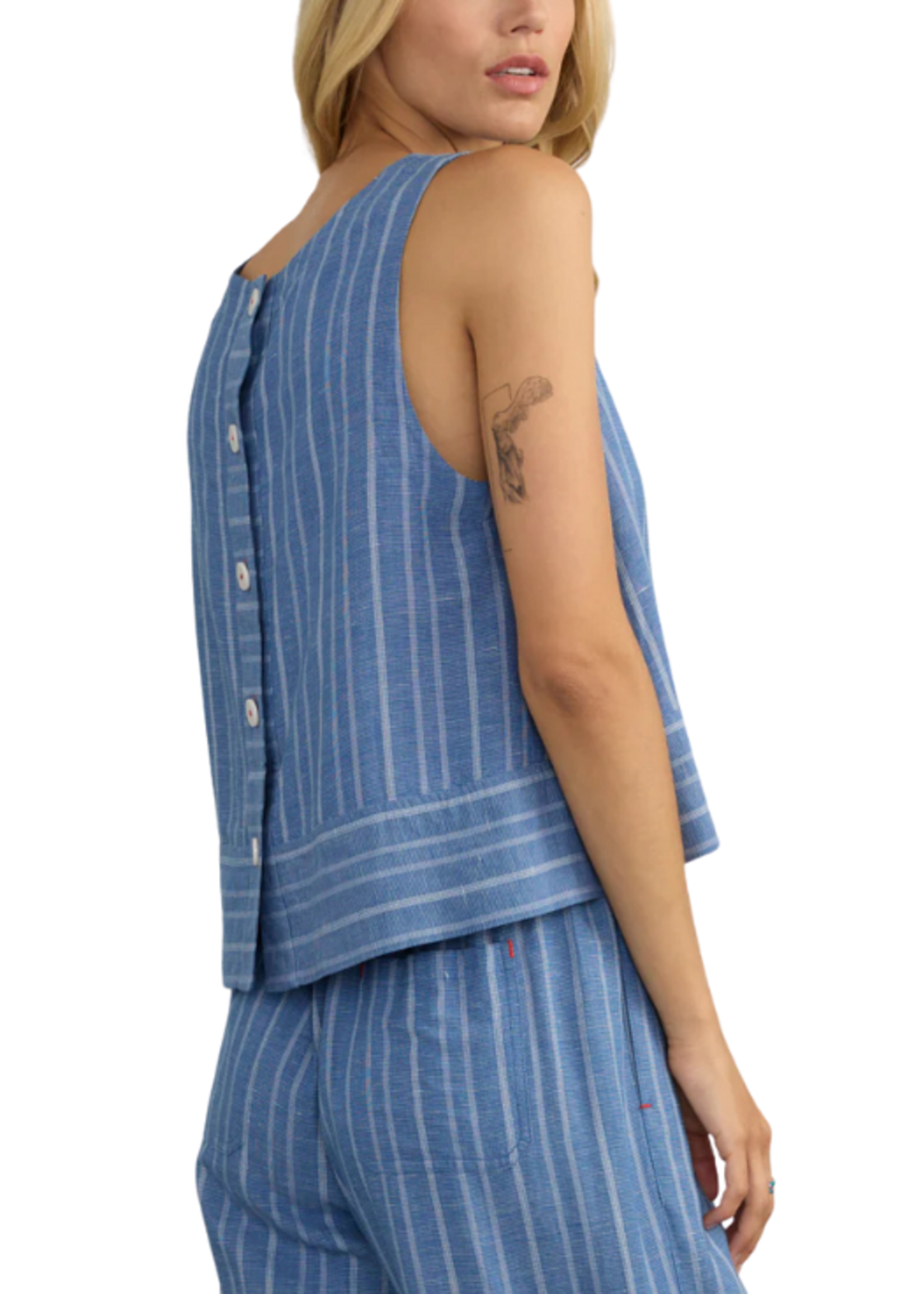 Margaret O'Leary MOL Avery Button Back Tank