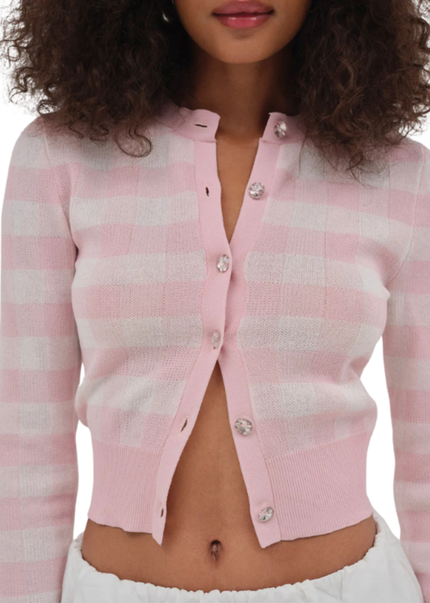 For Love & Lemons FLL Gingham Knit Cardigan