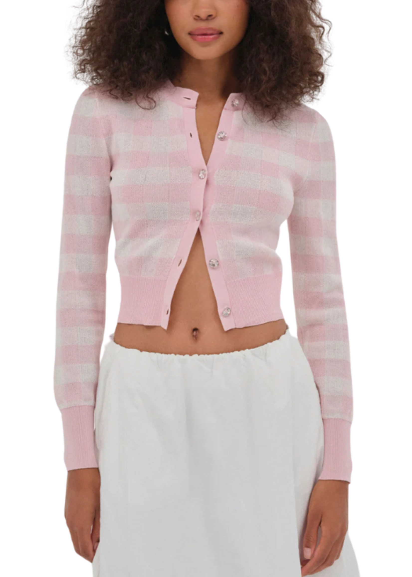 For Love & Lemons FLL Gingham Knit Cardigan