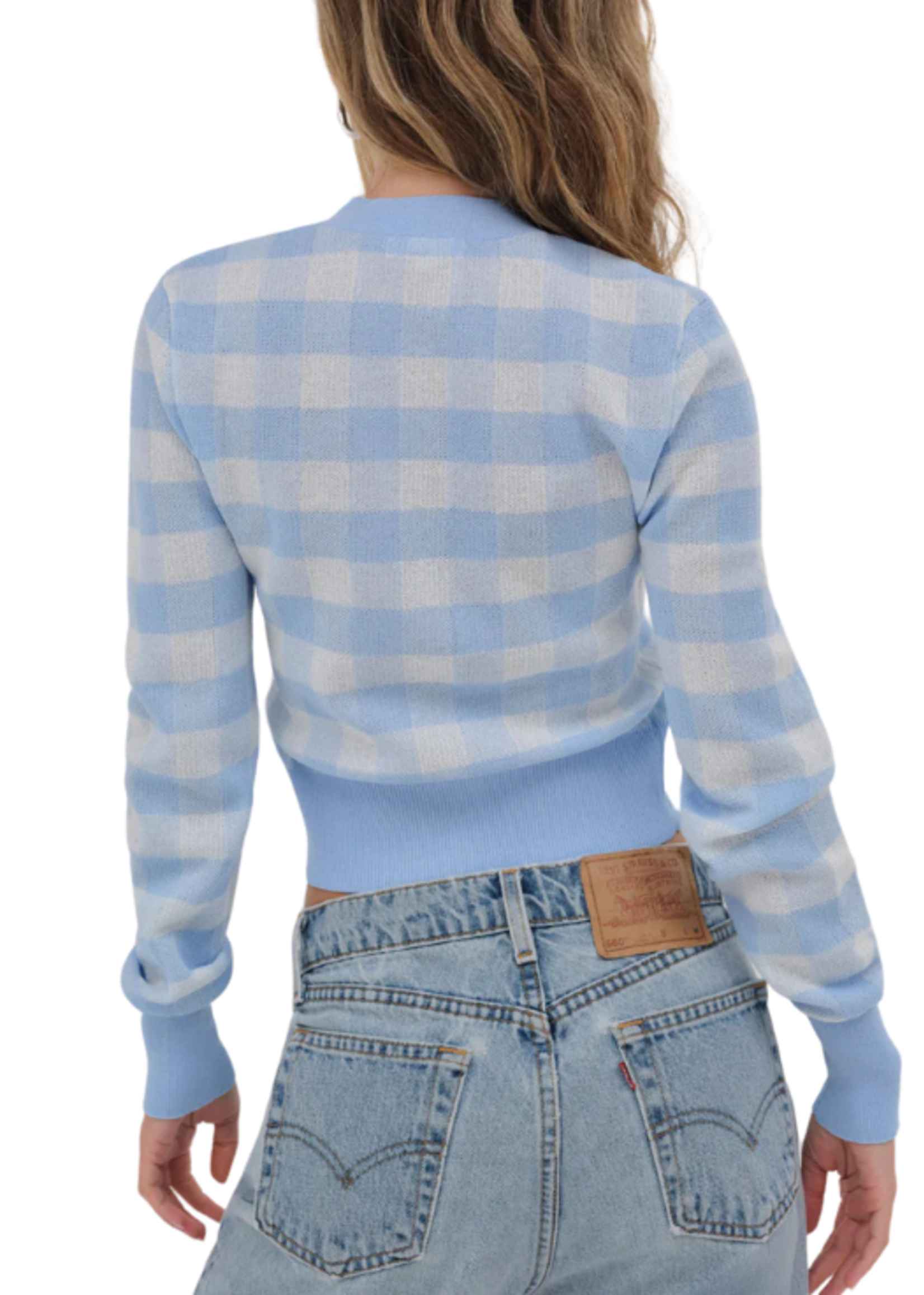 For Love & Lemons FLL Gingham Knit Cardigan