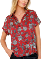 Go Silk Go Silk Printed Polo Top