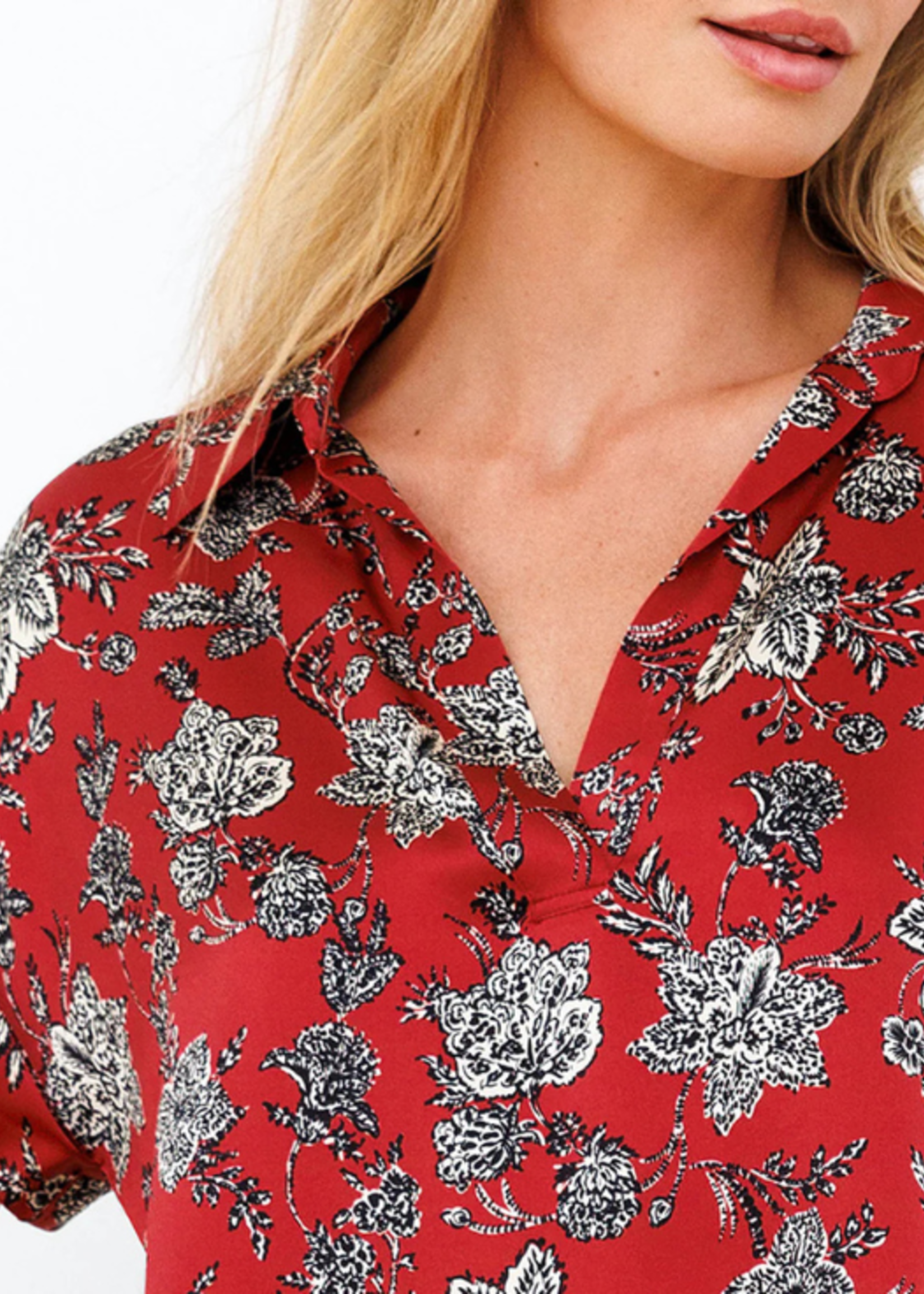 Go Silk Go Silk Printed Polo Top
