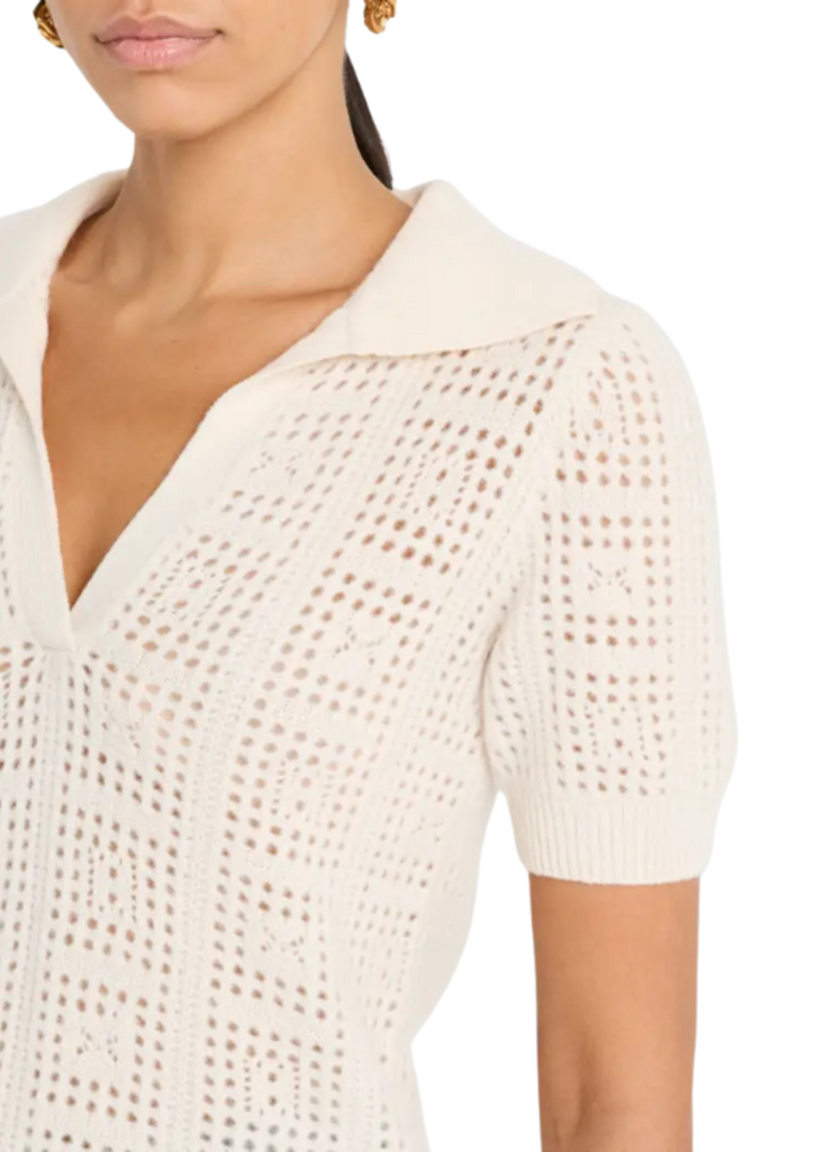 Naadam Naadam Cashmere Crochet S/S Polo