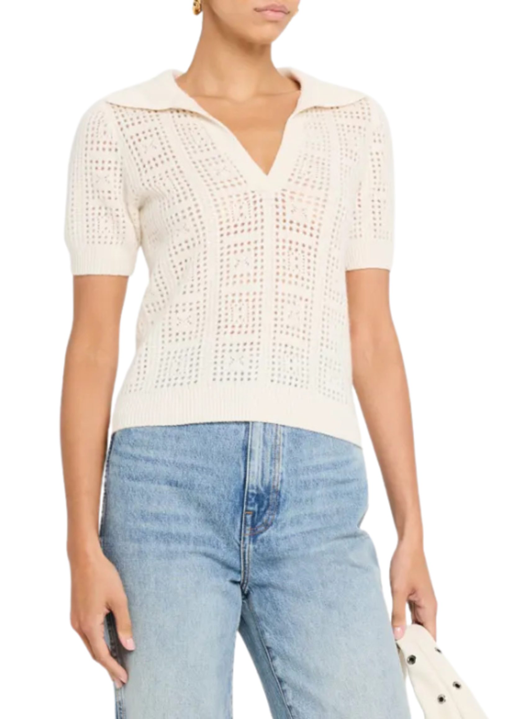 Naadam Naadam Cashmere Crochet S/S Polo