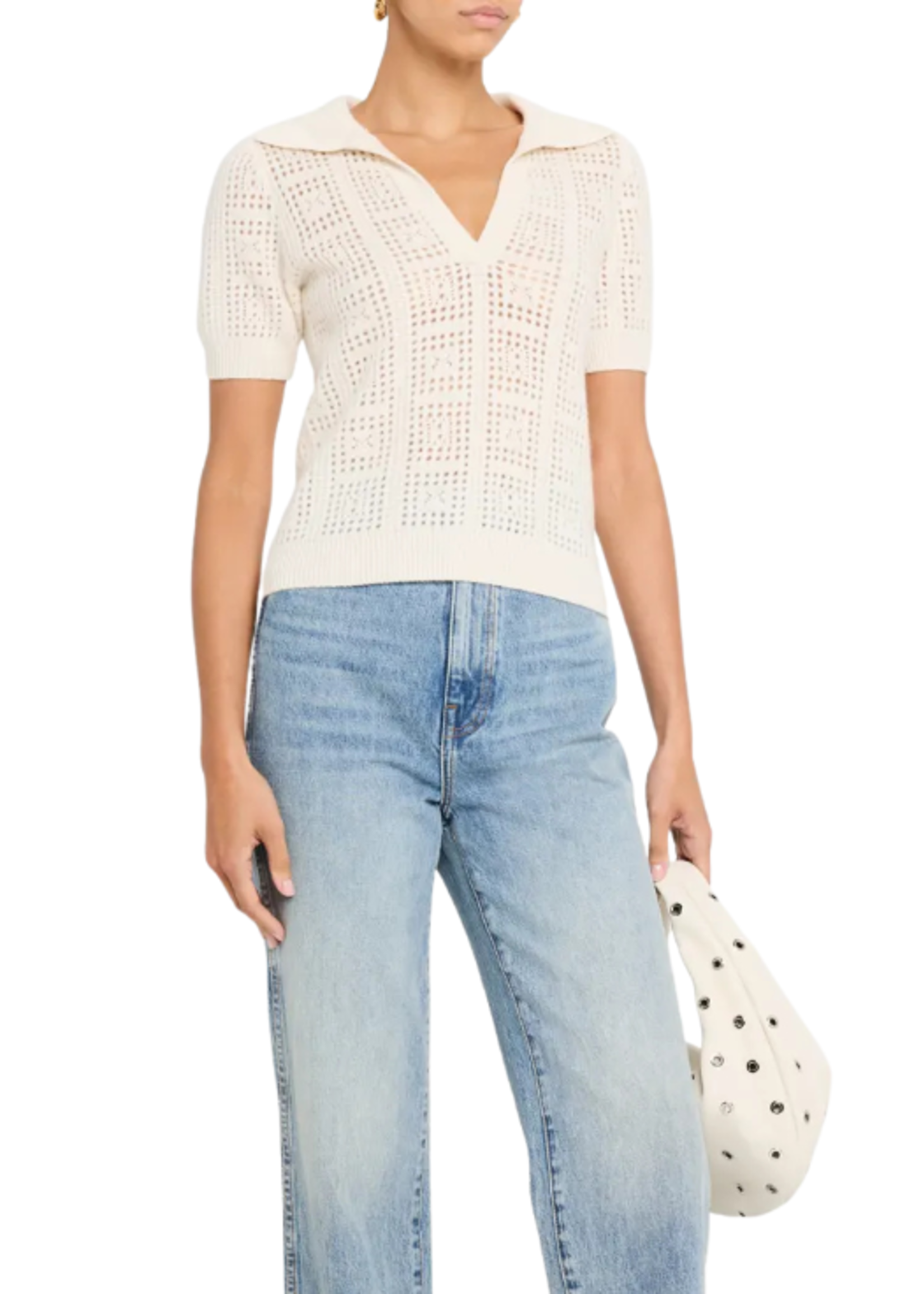 Naadam Naadam Cashmere Crochet S/S Polo
