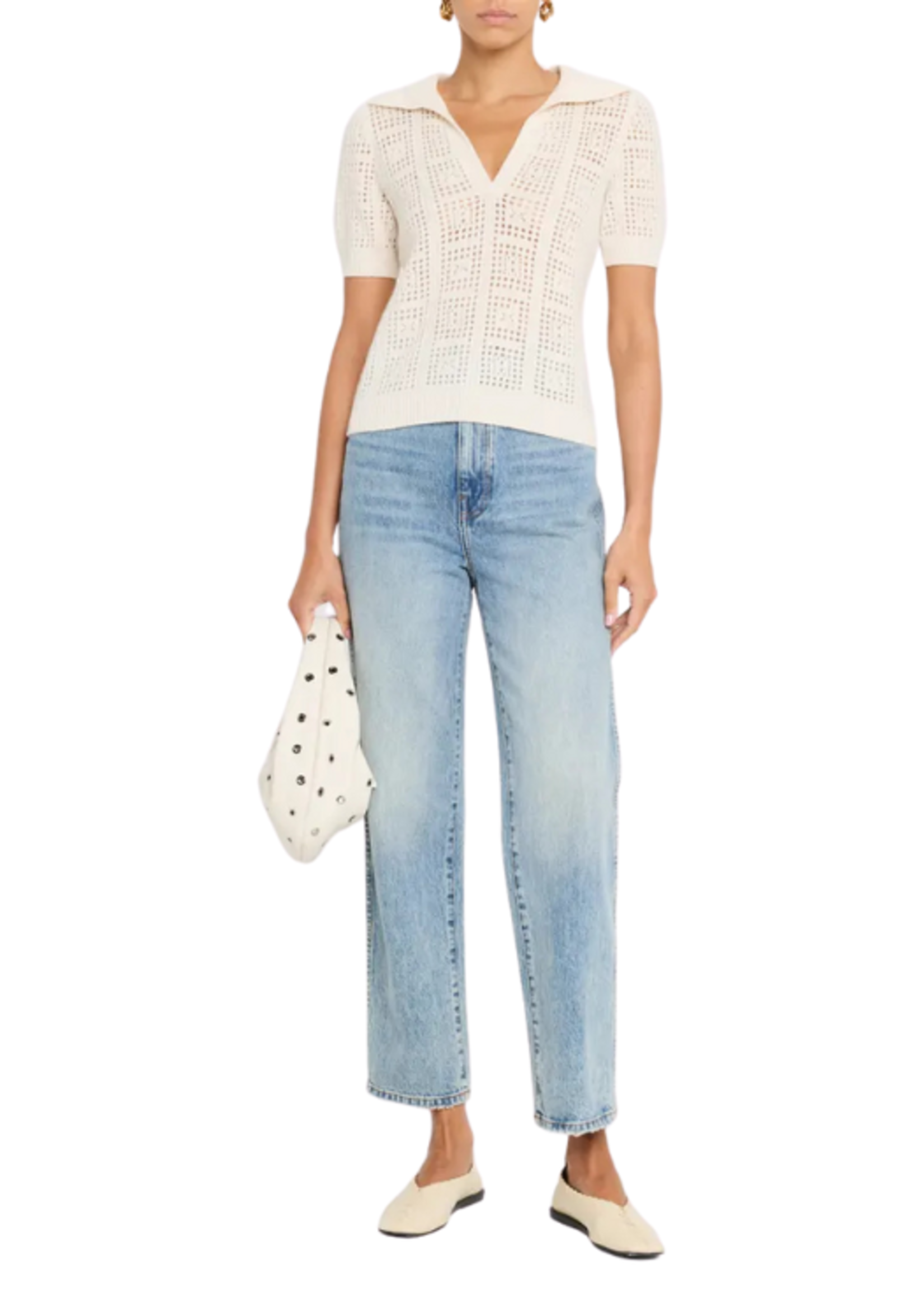 Naadam Naadam Cashmere Crochet S/S Polo