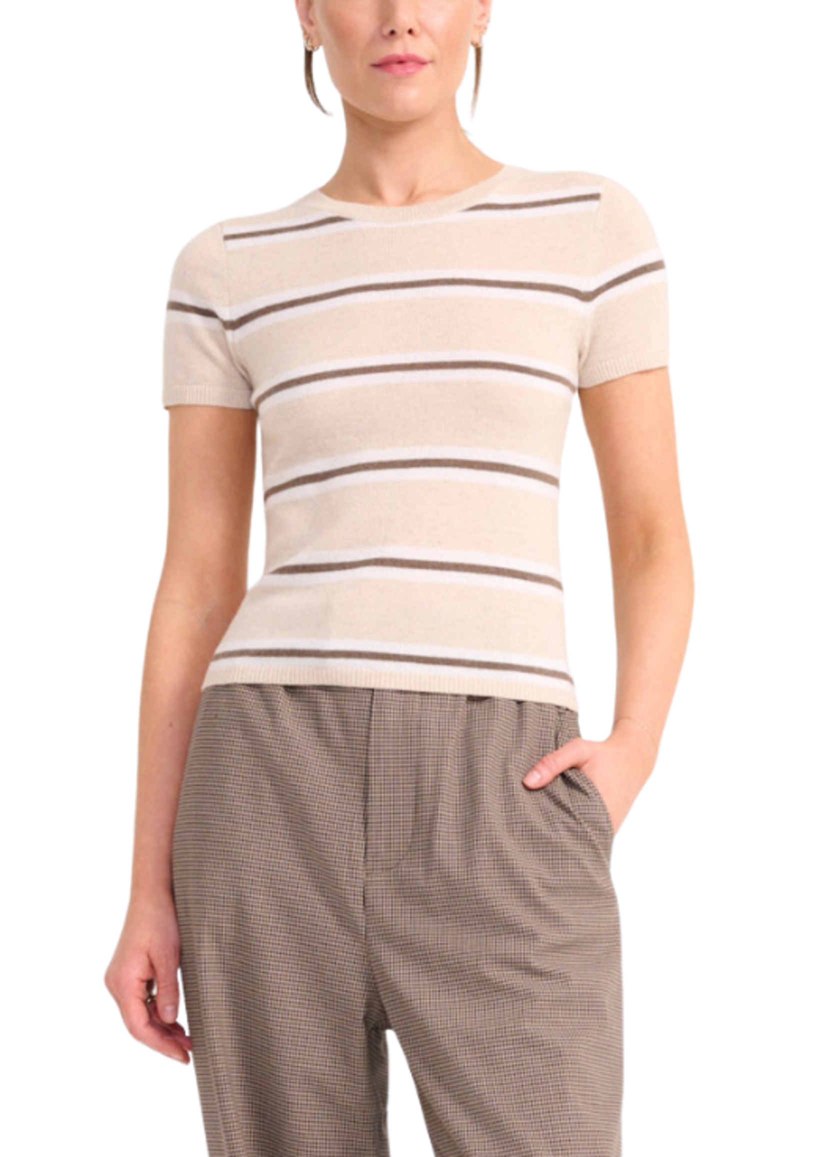 STAUD Staud Easy Stripe Cashmere Tee