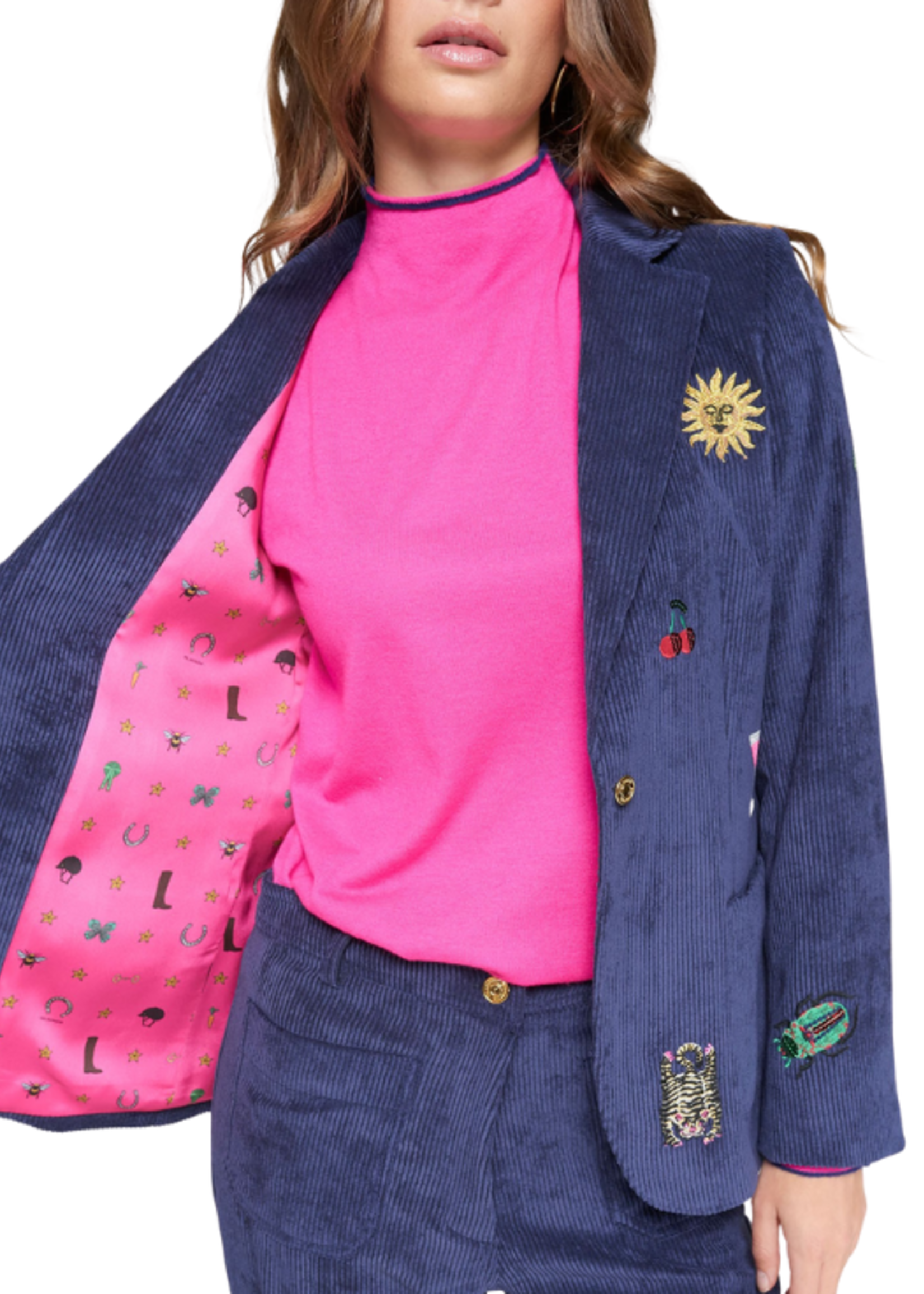 Vilagallo Vilagallo Corduroy Patch Blazer