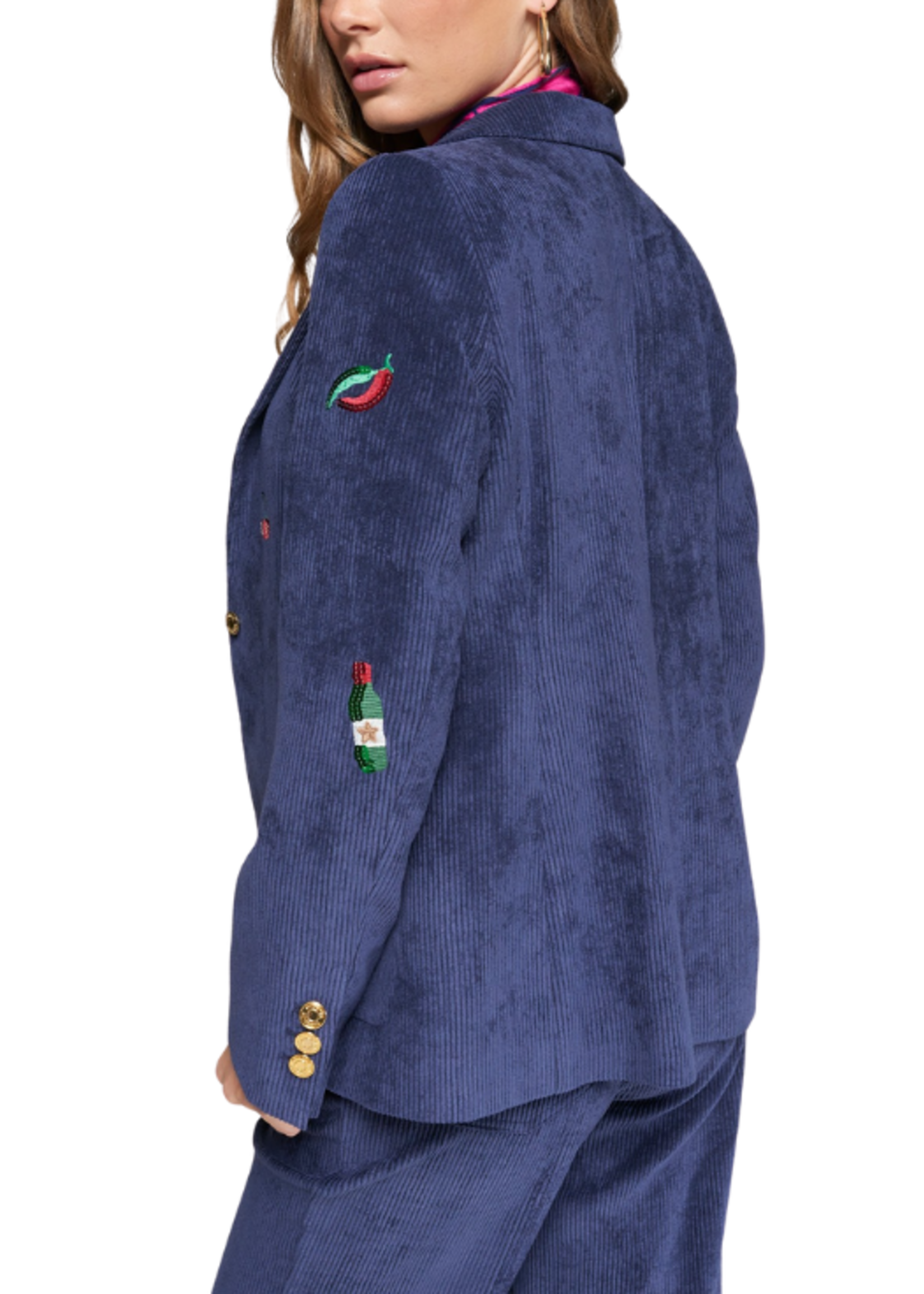 Vilagallo Vilagallo Corduroy Patch Blazer