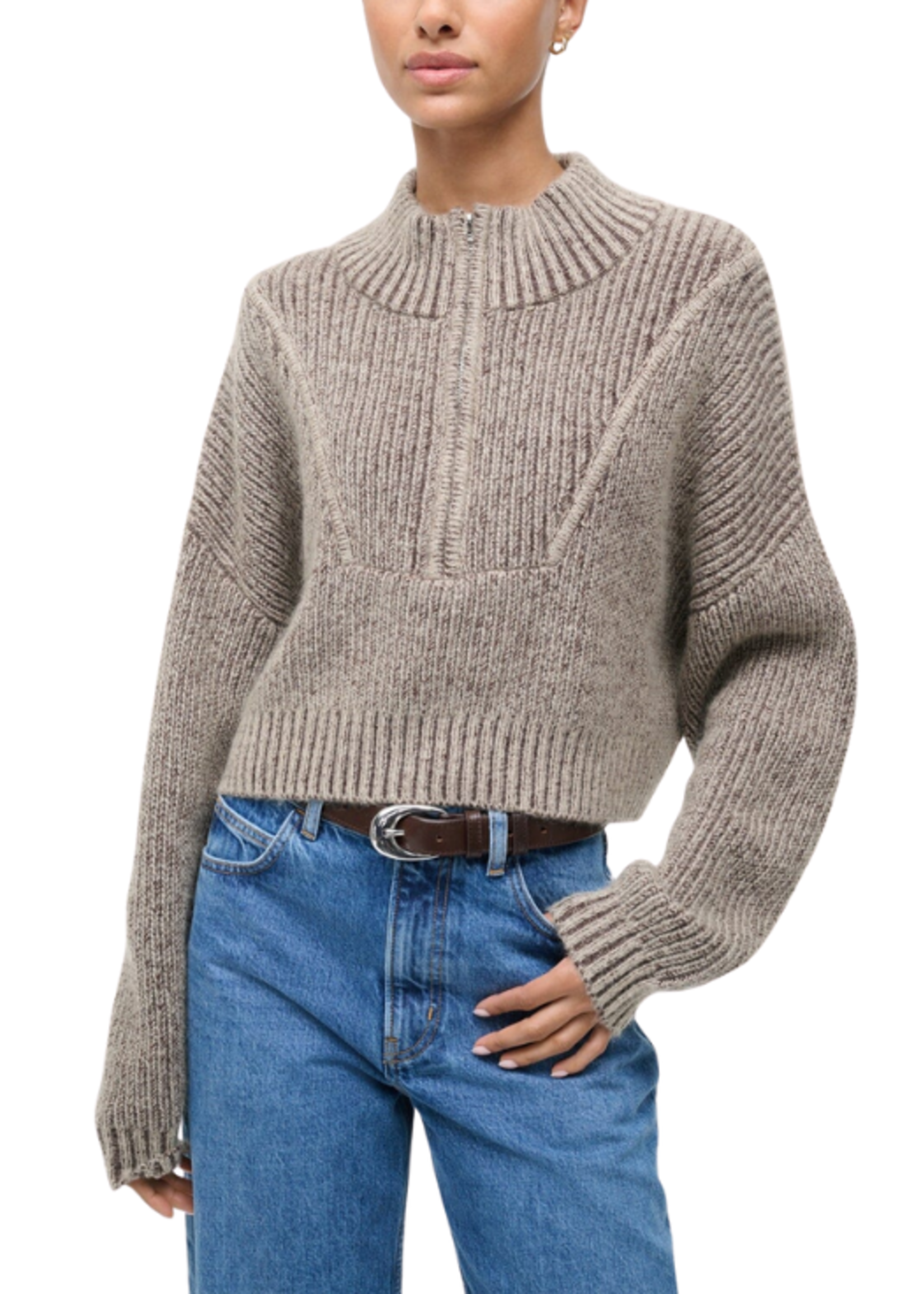 STAUD Staud Cropped Hampton Sweater