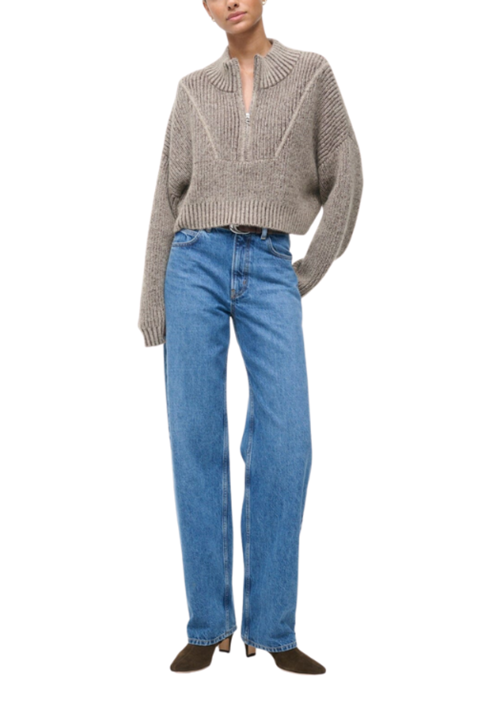 STAUD Staud Cropped Hampton Sweater