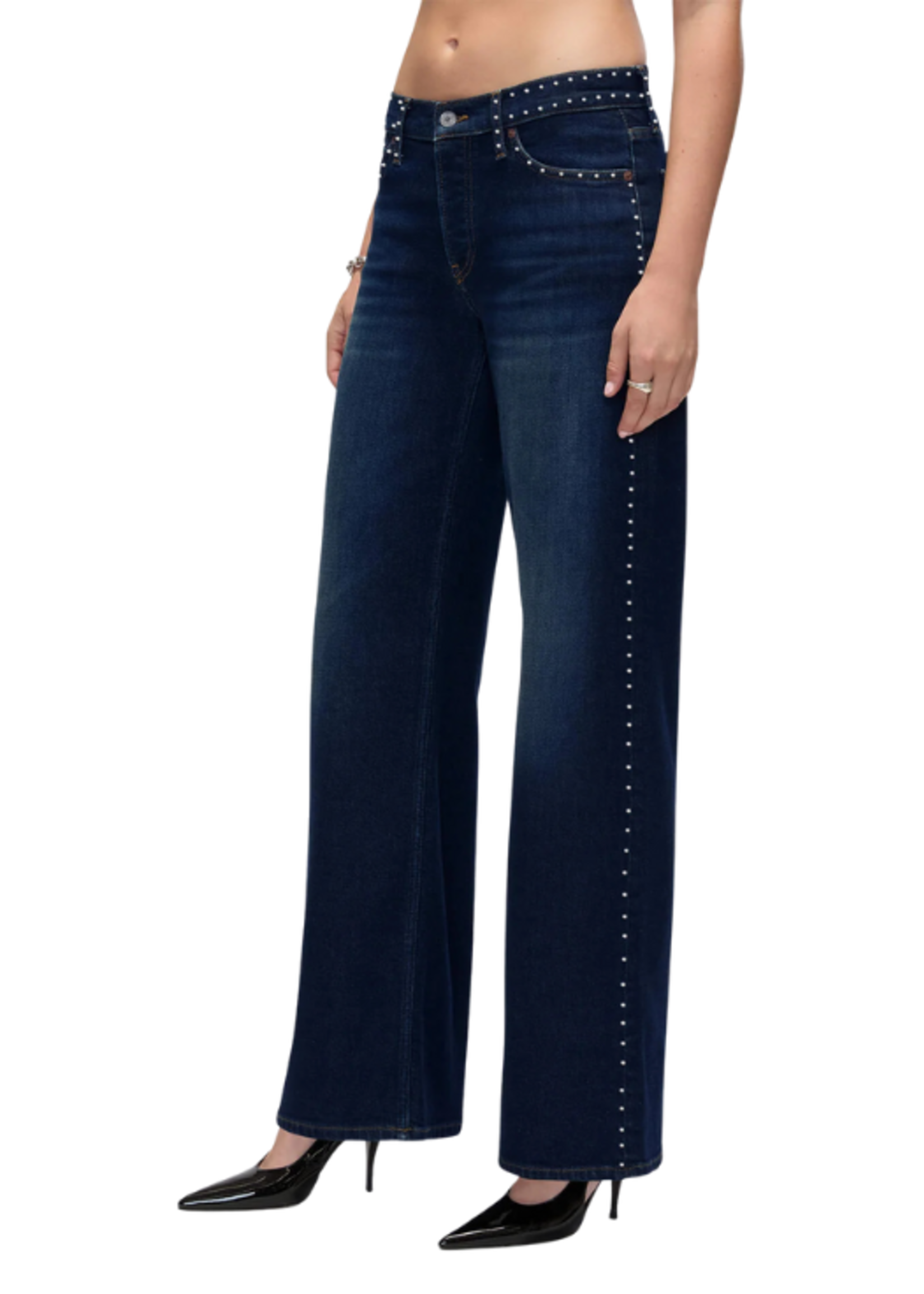 Re/Done Re/Done Mid Rise Studded  Jean