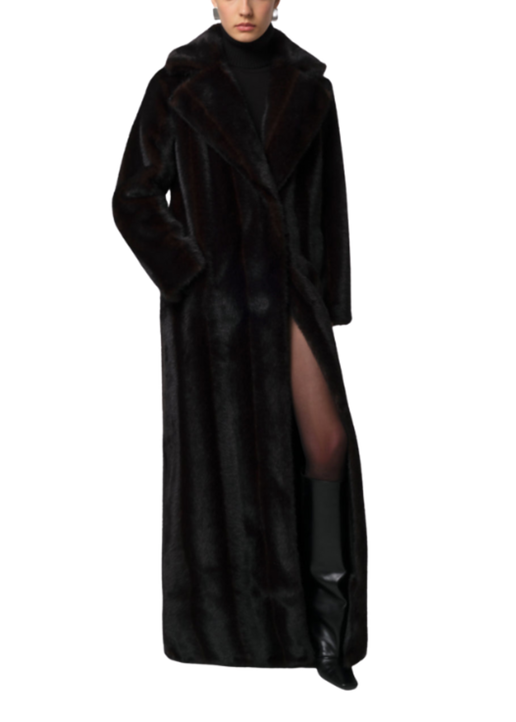 Apparis Apparis Gabrielle Shaved Mink Maxi Coat