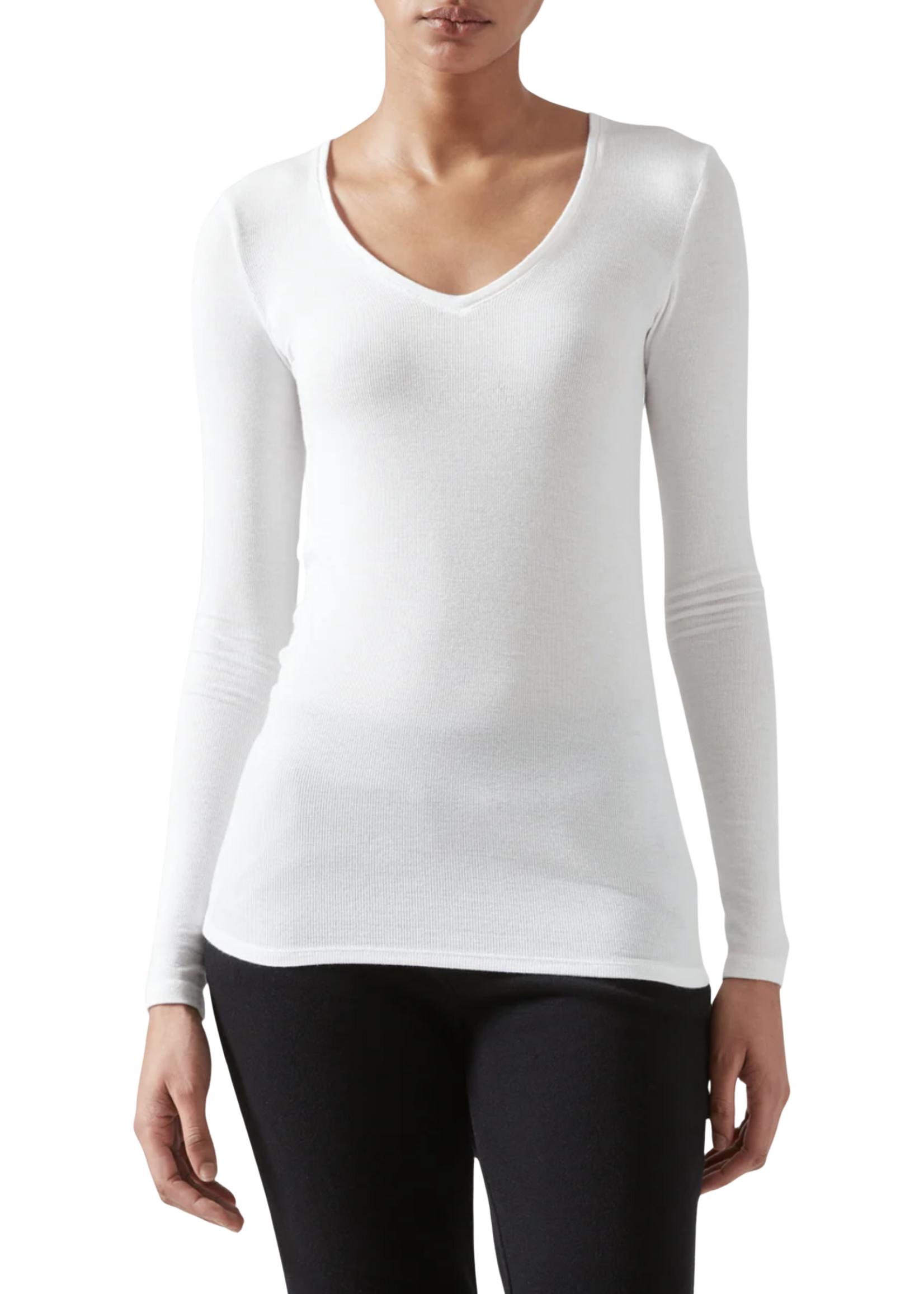 ATM ATM Modal Rib L/S V-Neck Tee