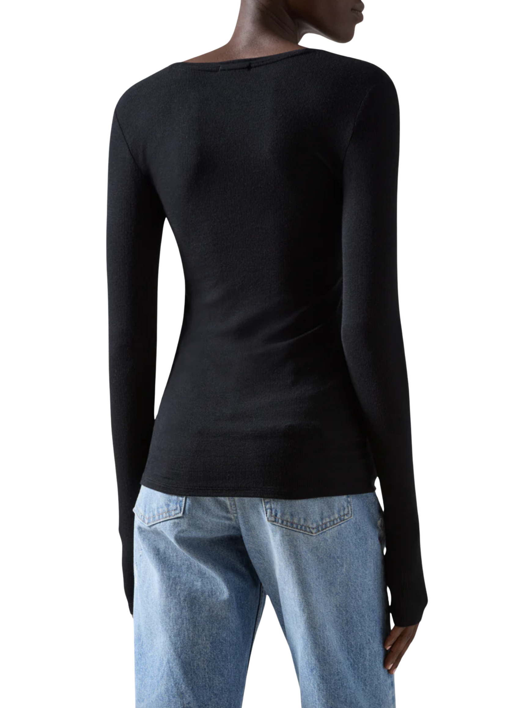 ATM ATM Modal Rib L/S V-Neck Tee