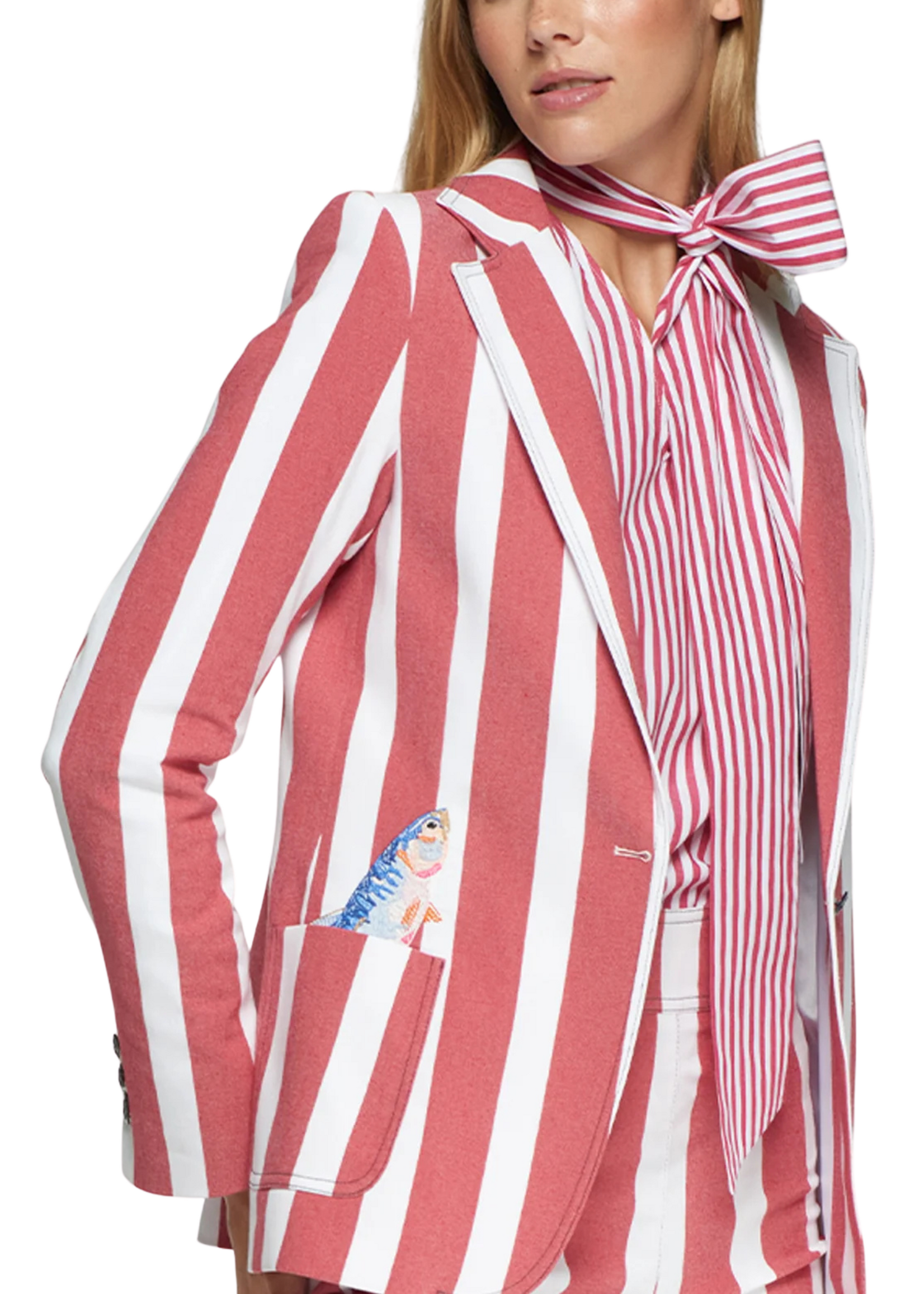 Vilagallo Vilagallo Stripe Fish Blazer