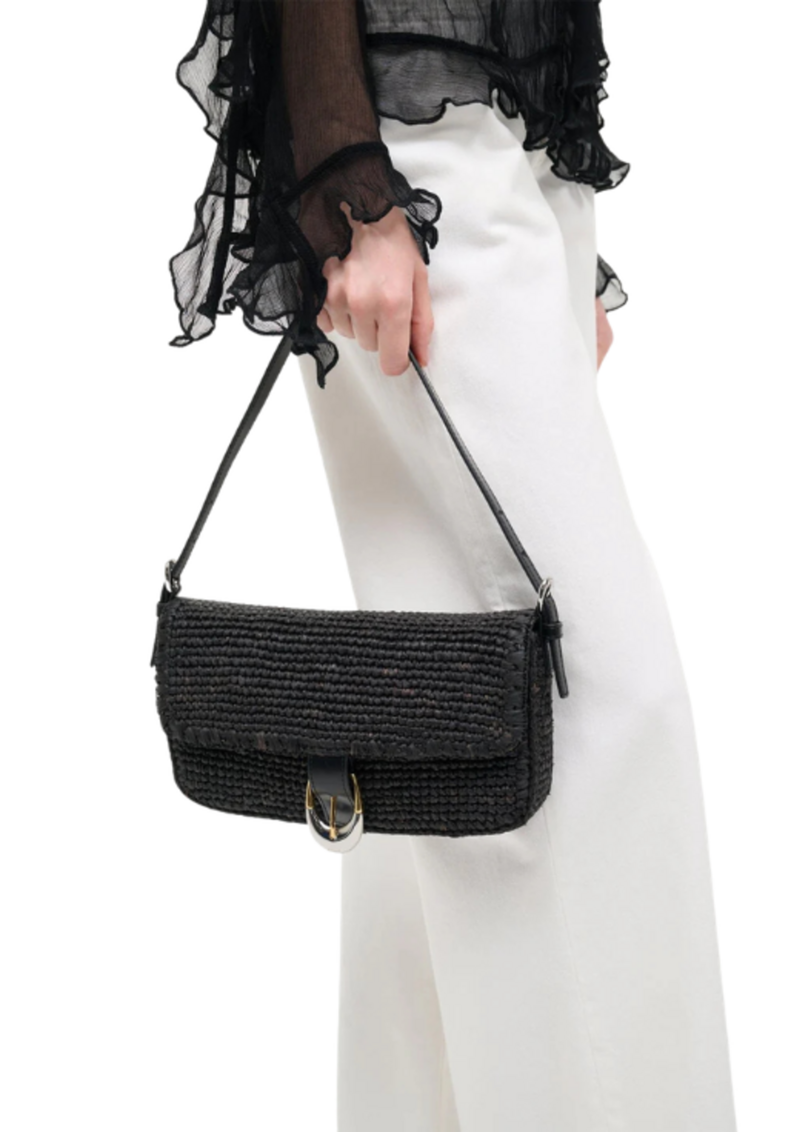 STAUD Staud Harlow Raffia Bag