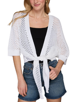 Autumn Cashmere Adult Autumn Cashmere Mesh Tie Front Cardigan