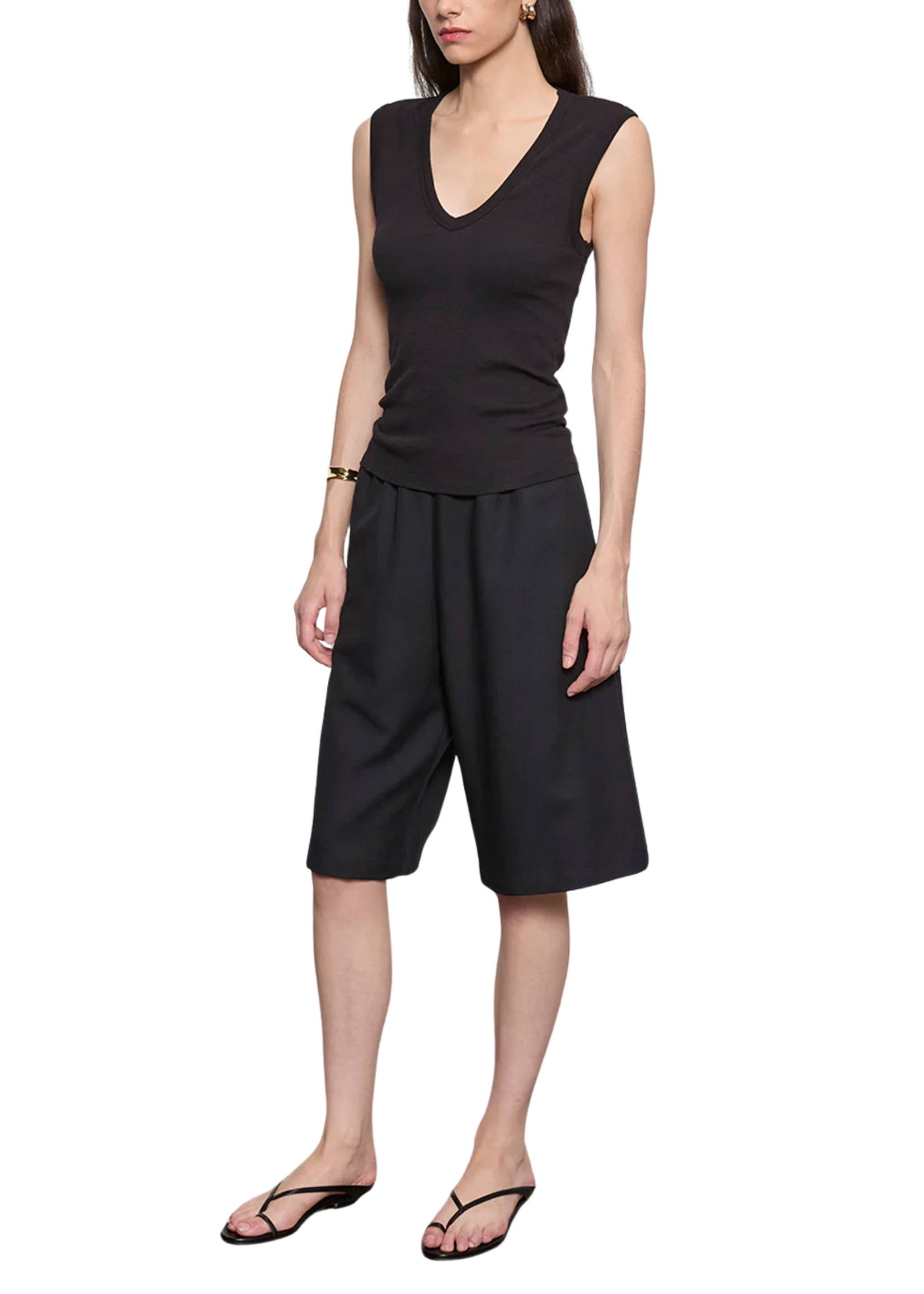 Enza Costa Enza Costa Sleeveless Rib V Tee