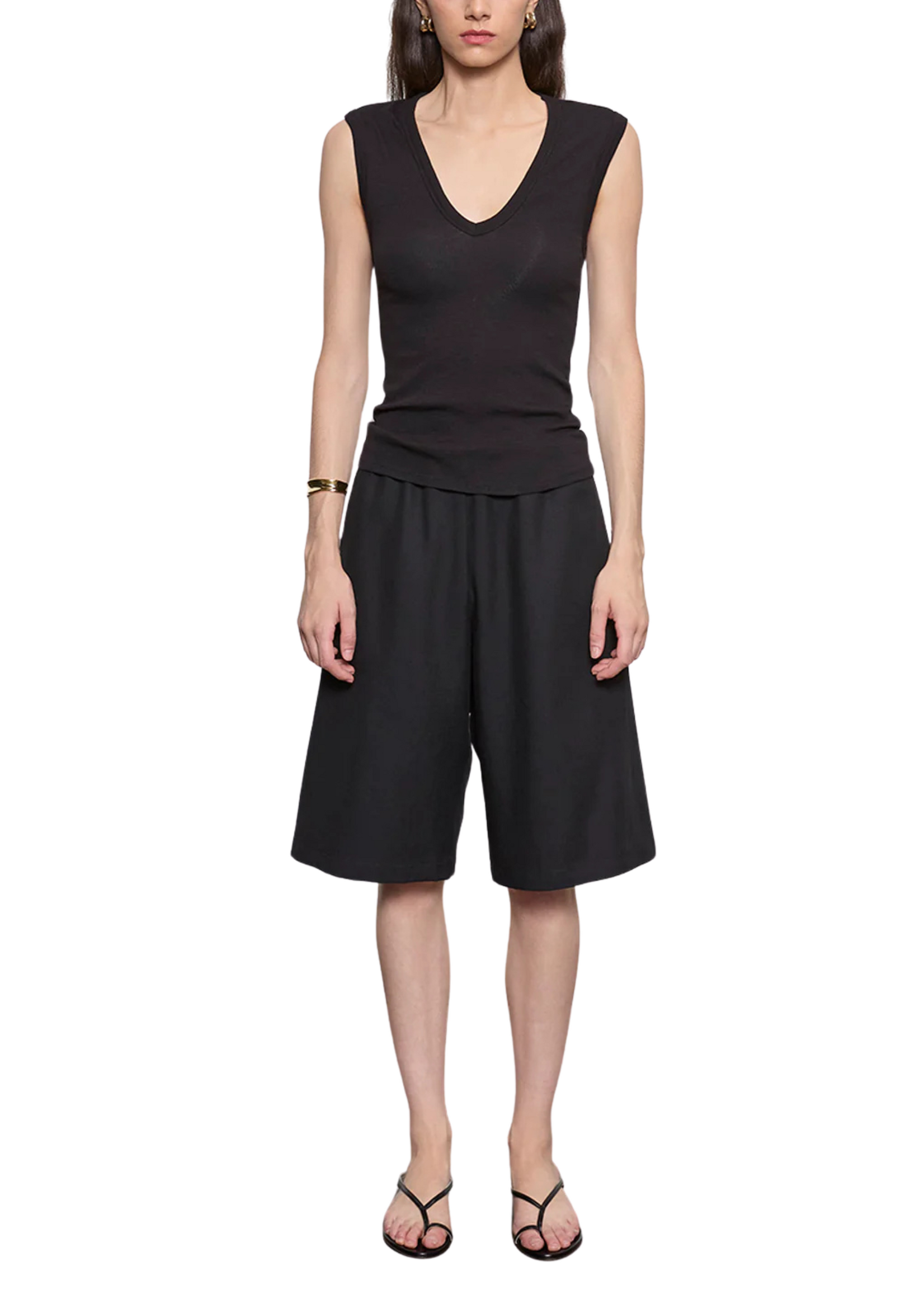Enza Costa Enza Costa Sleeveless Rib V Tee