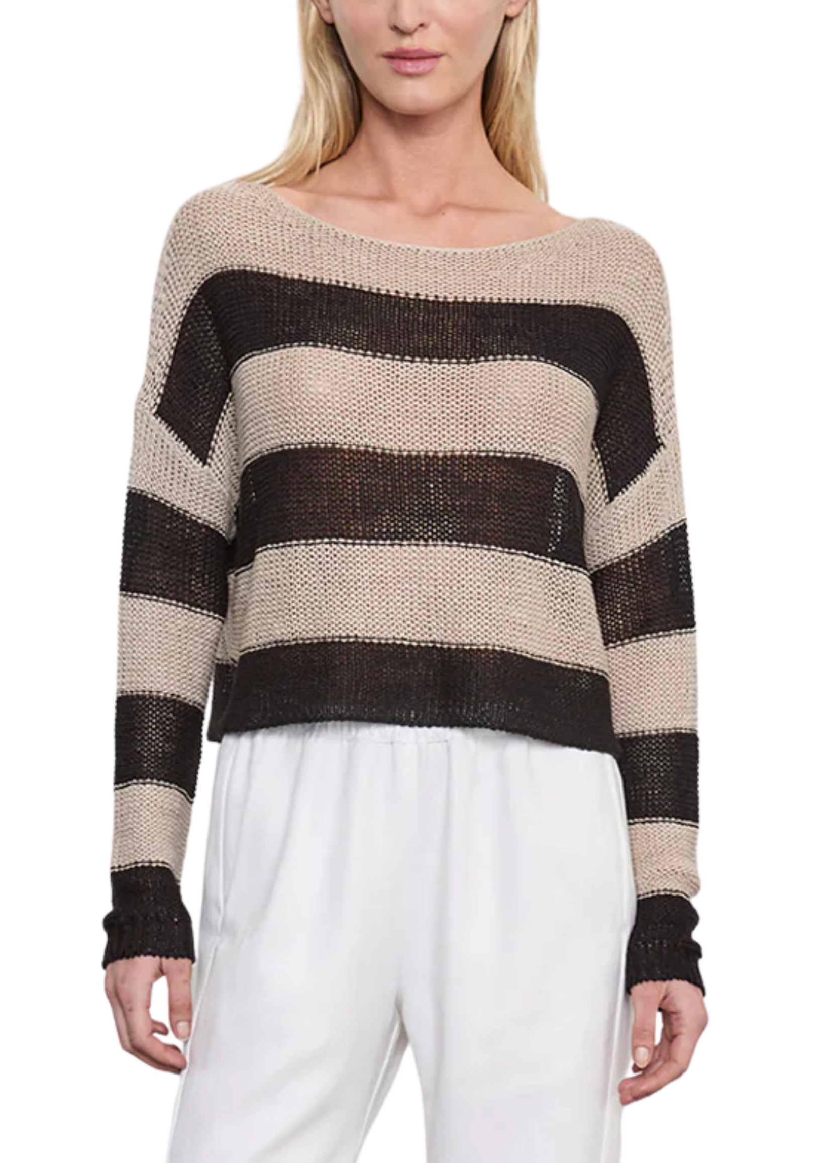 Enza Costa Enza Costa Stripe Linen Sweater