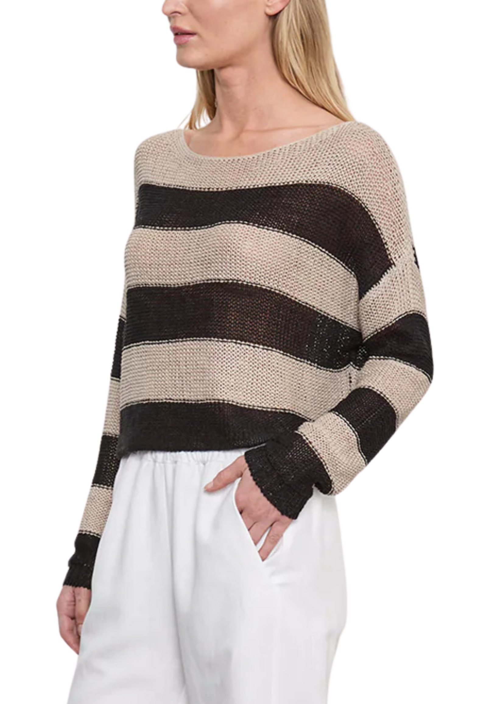 Enza Costa Enza Costa Stripe Linen Sweater