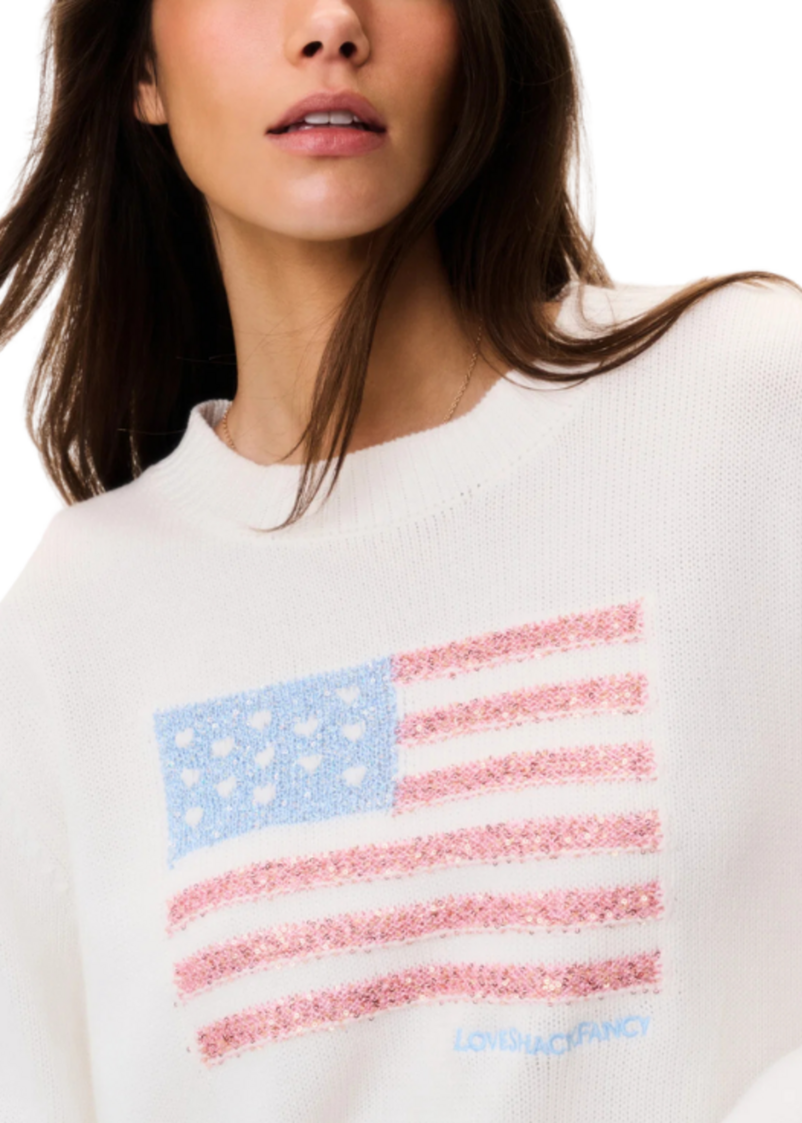 Love Shack Fancy LSF Ty Flag Pullover