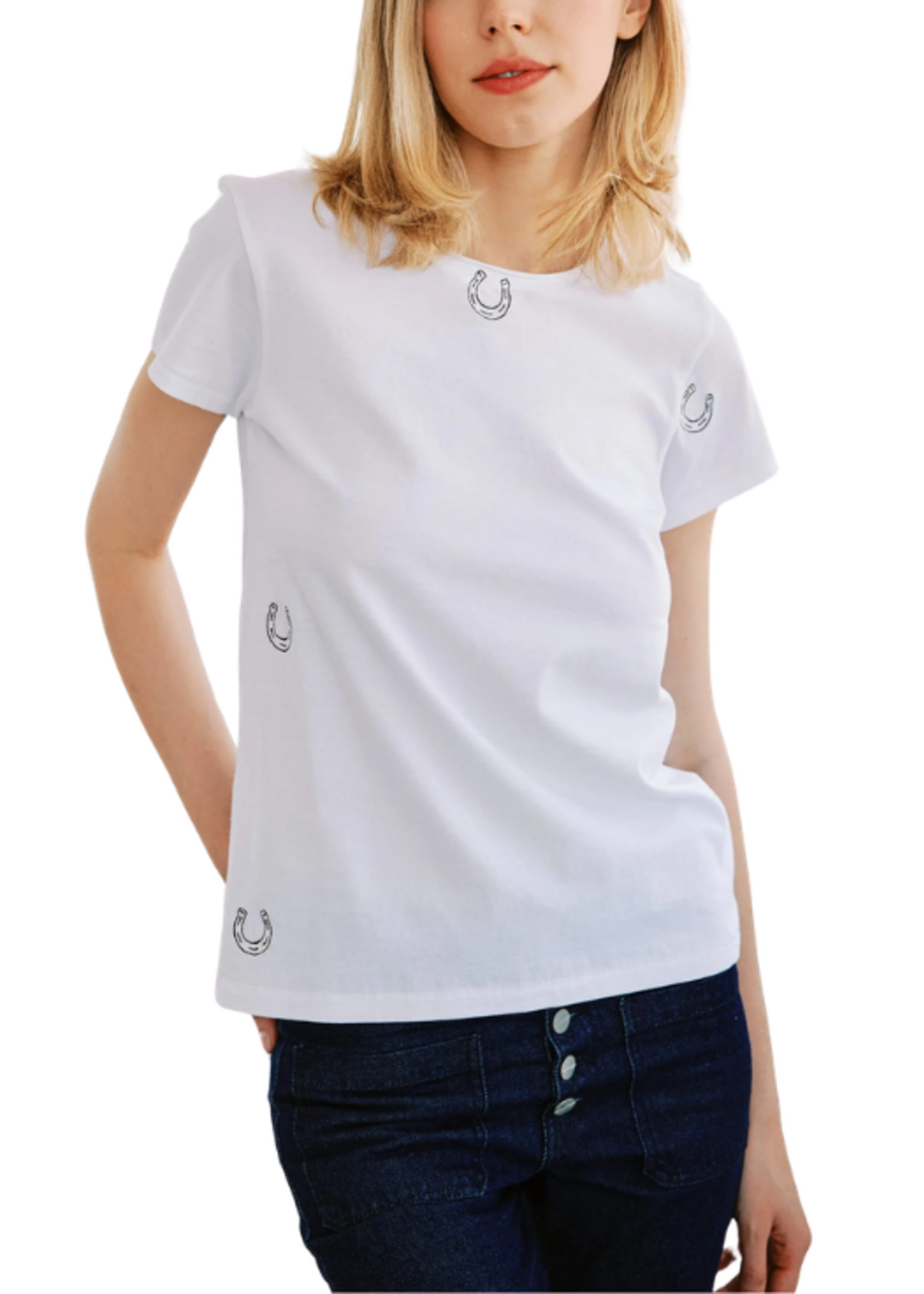 Catherine Gee Catherine Gee Embroidered Horseshoe Tee
