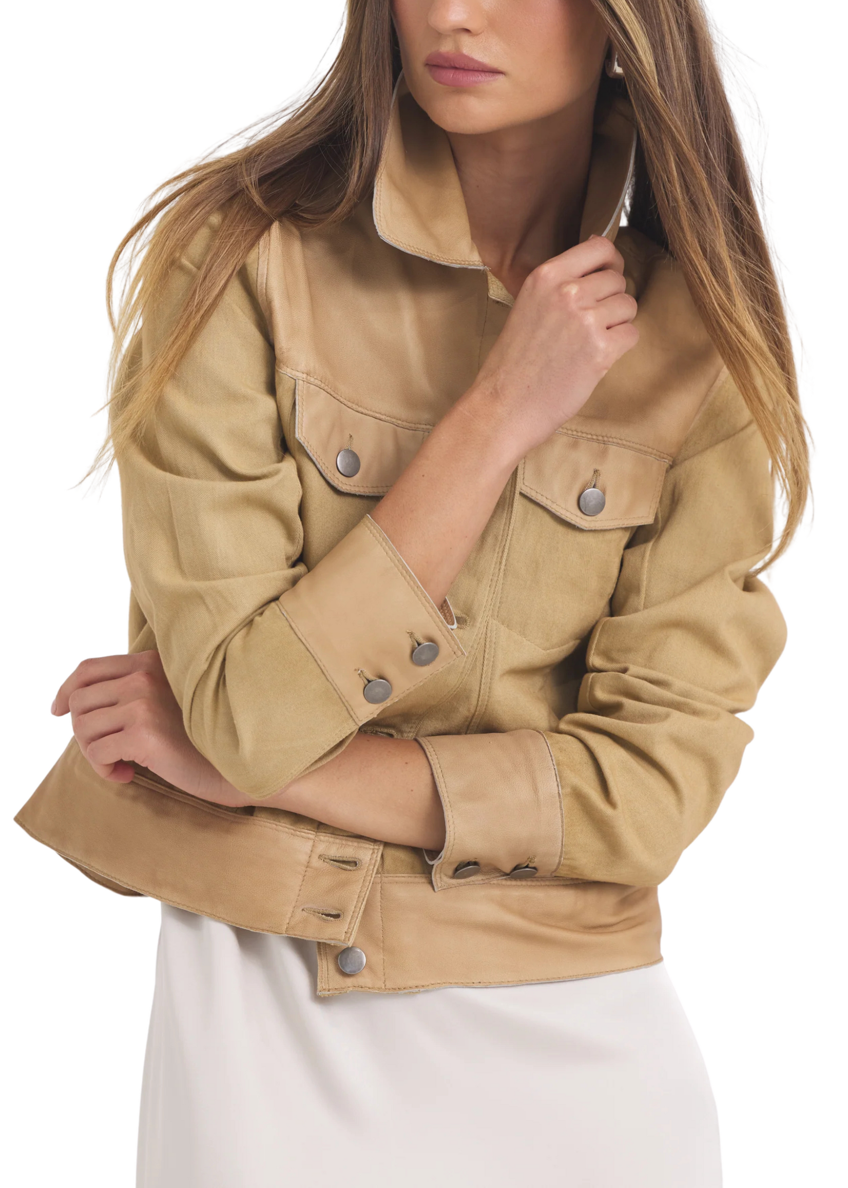 Jakett Jakett Jessie Twill Leather Jacket