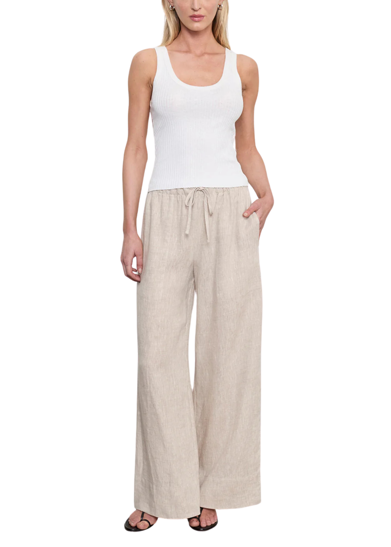 Enza Costa Enza Costa Linen Cropped Pant