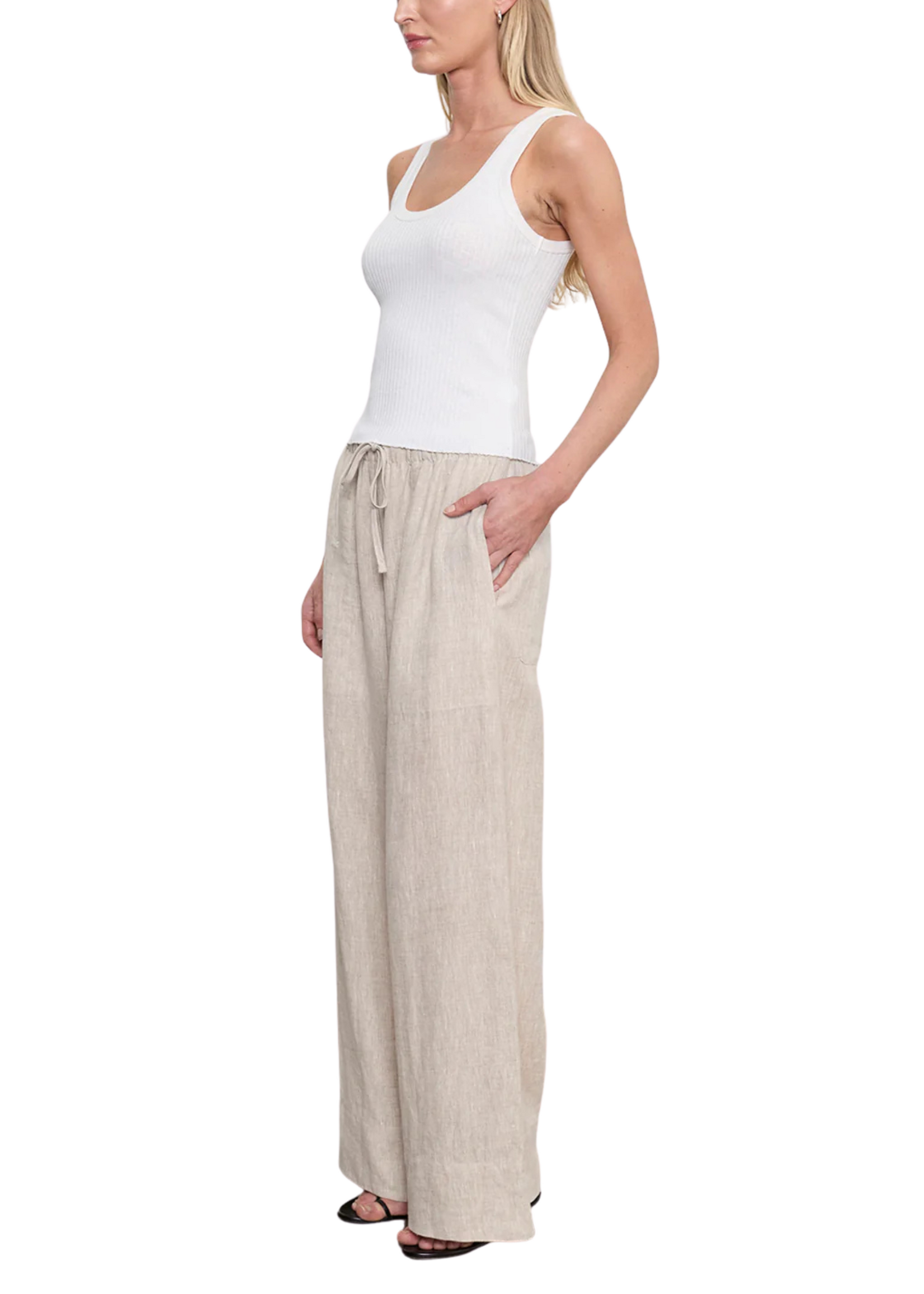 Enza Costa Enza Costa Linen Cropped Pant