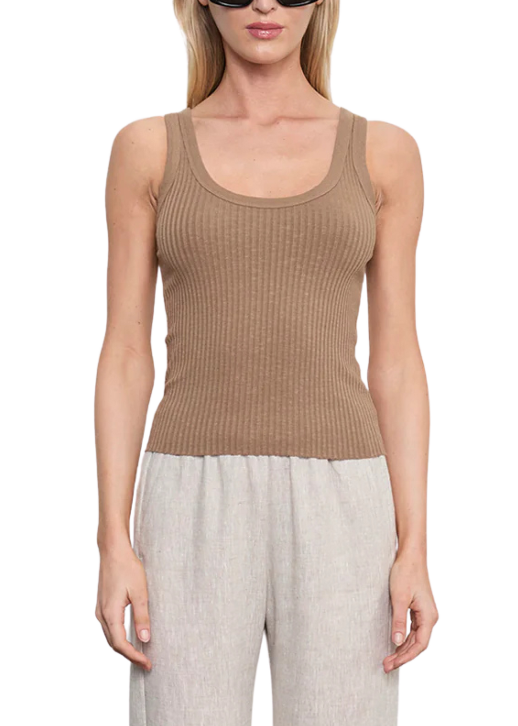 Enza Costa Enza Costa Military Rib Crop Tank