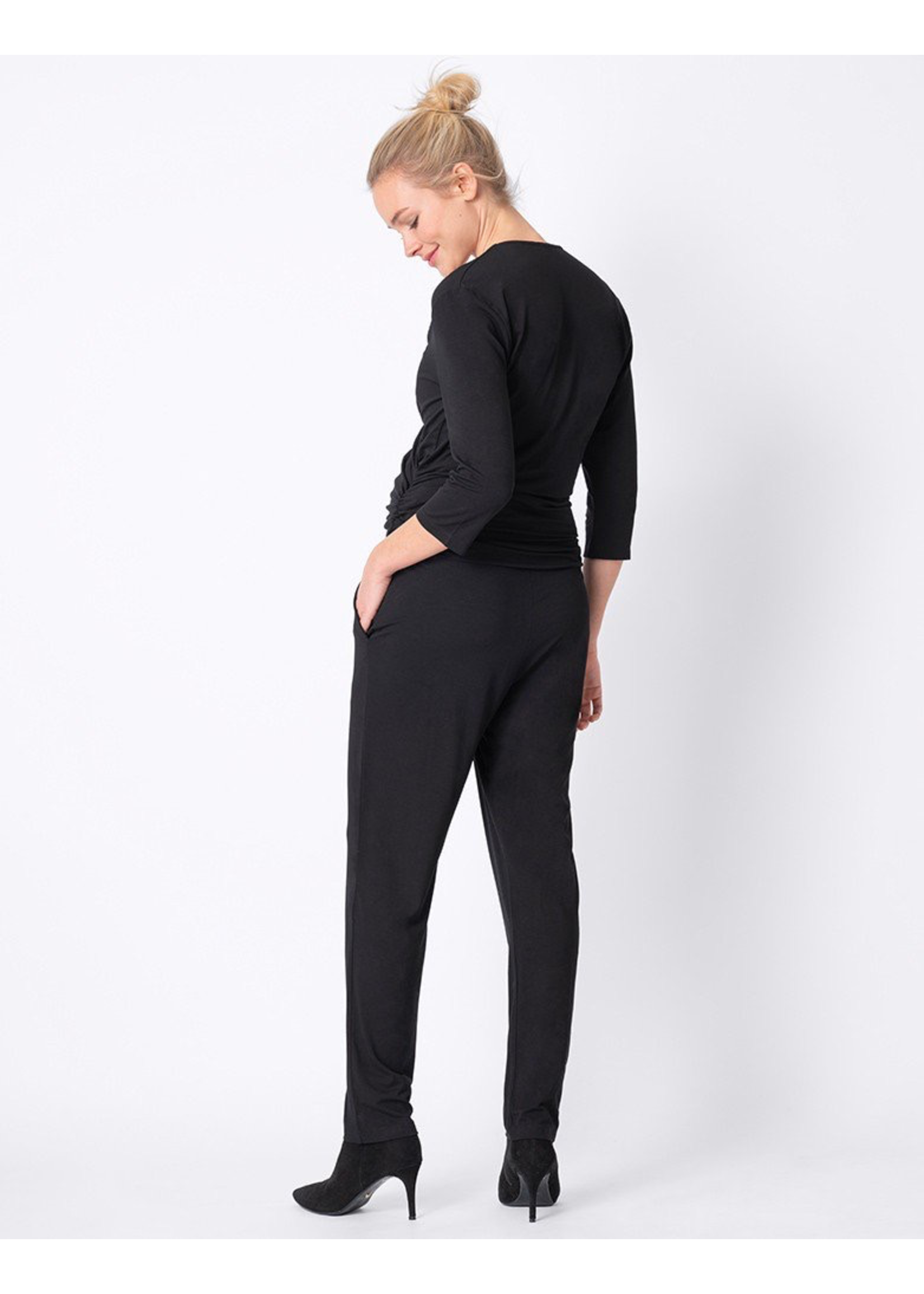 Seraphine Monica Maternity Trousers with rollover waistline - soft and  versatile - Black woman