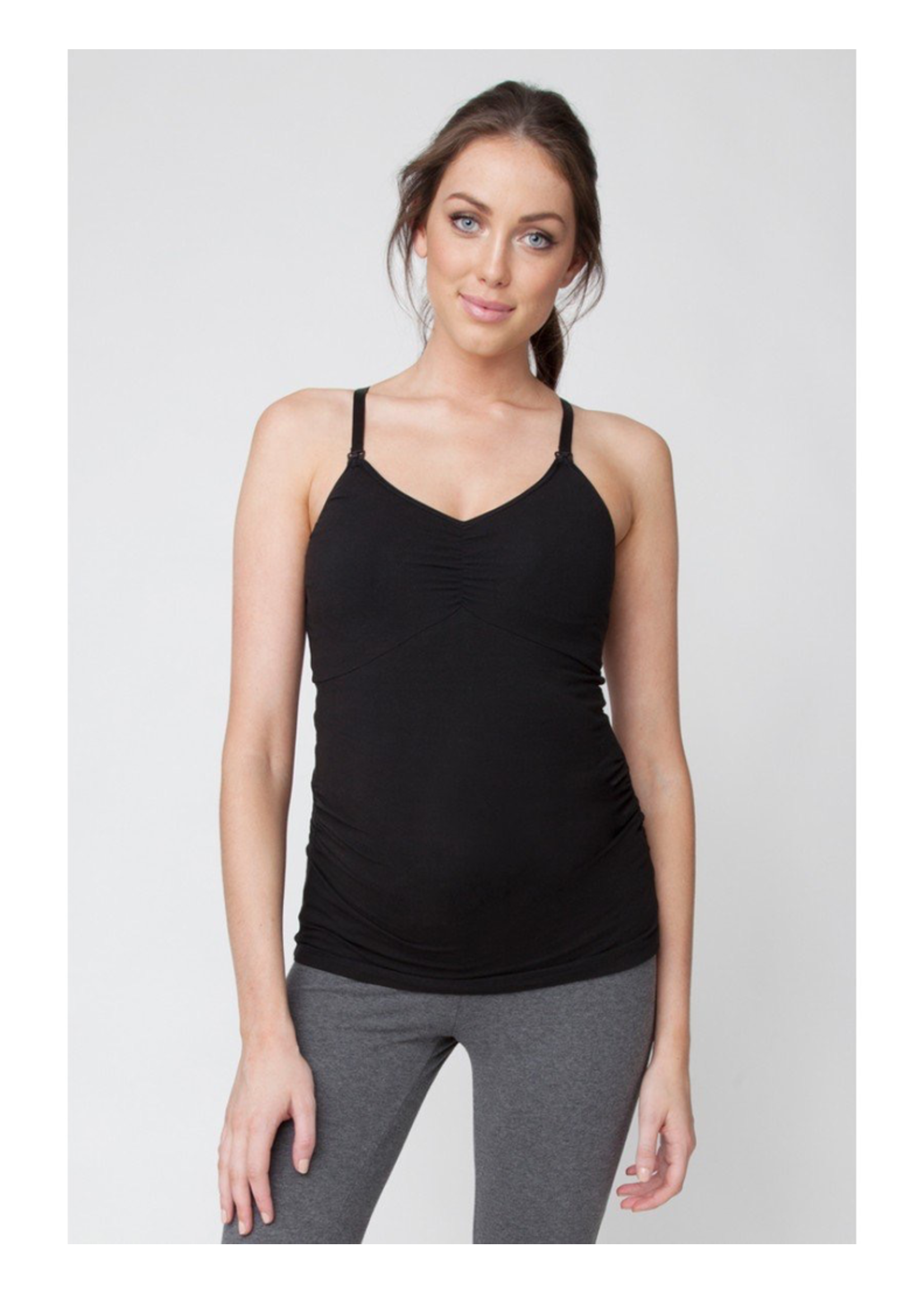 Maternity Black Scoop Neck Cami