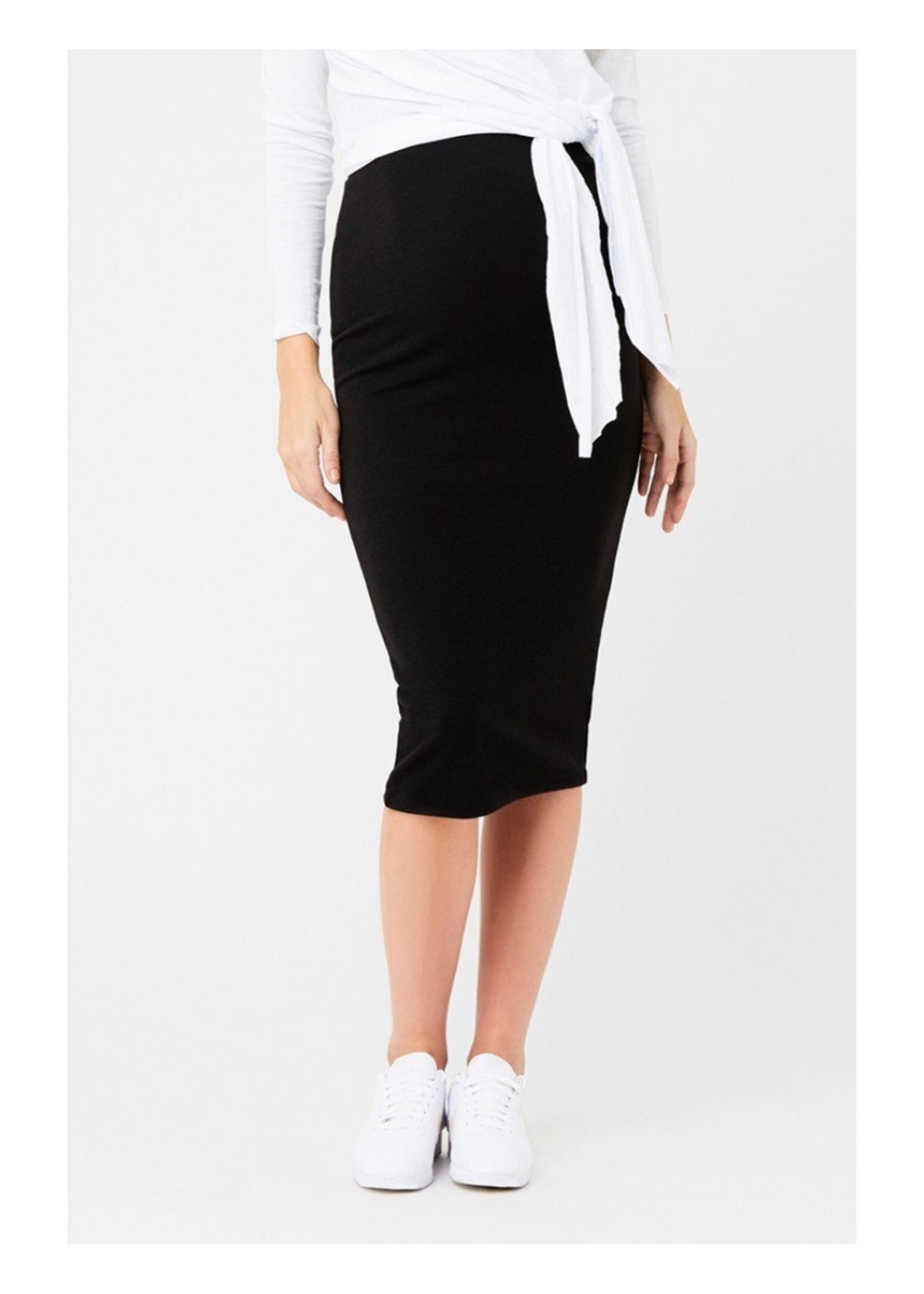 Ripe Maternity Ripe, Ribbed Knit Maternity Pencil Skirt in Black