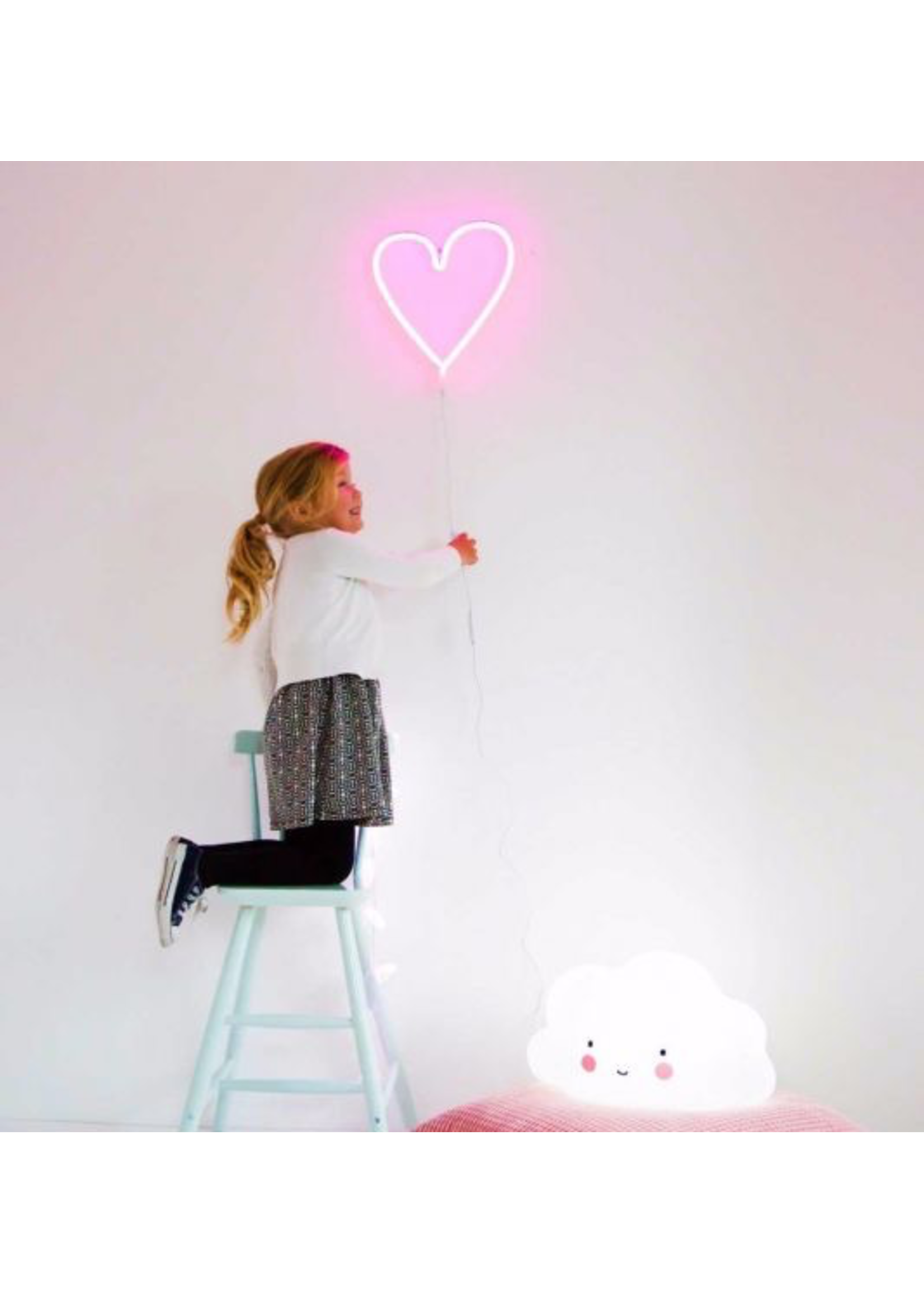 A Little Lovely Co. A Little Lovely, Pink Heart Neon Light.