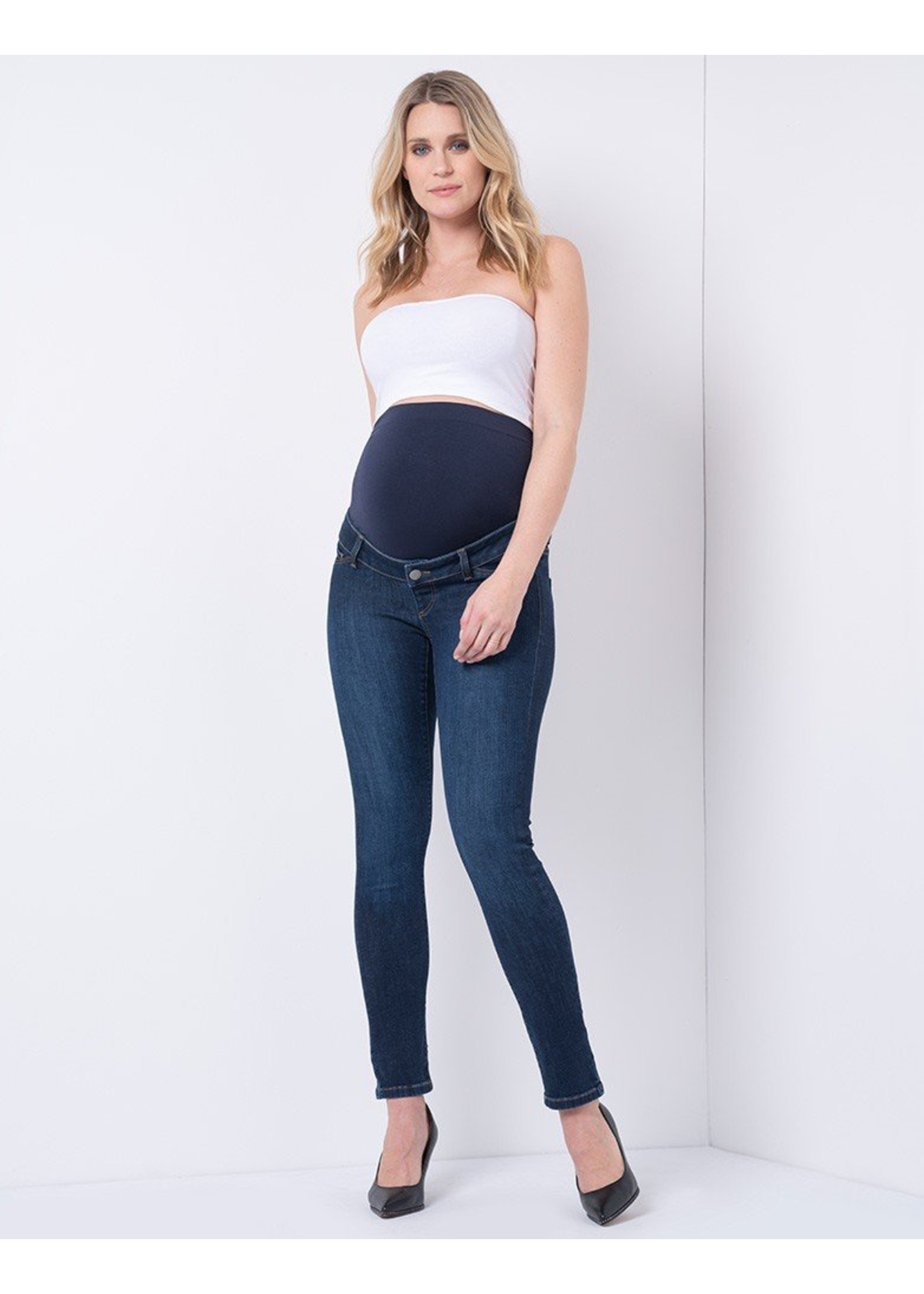 Seraphine Seraphine, Marcus, Organic Cotton Over Bump Maternity Dark Blue Jeans