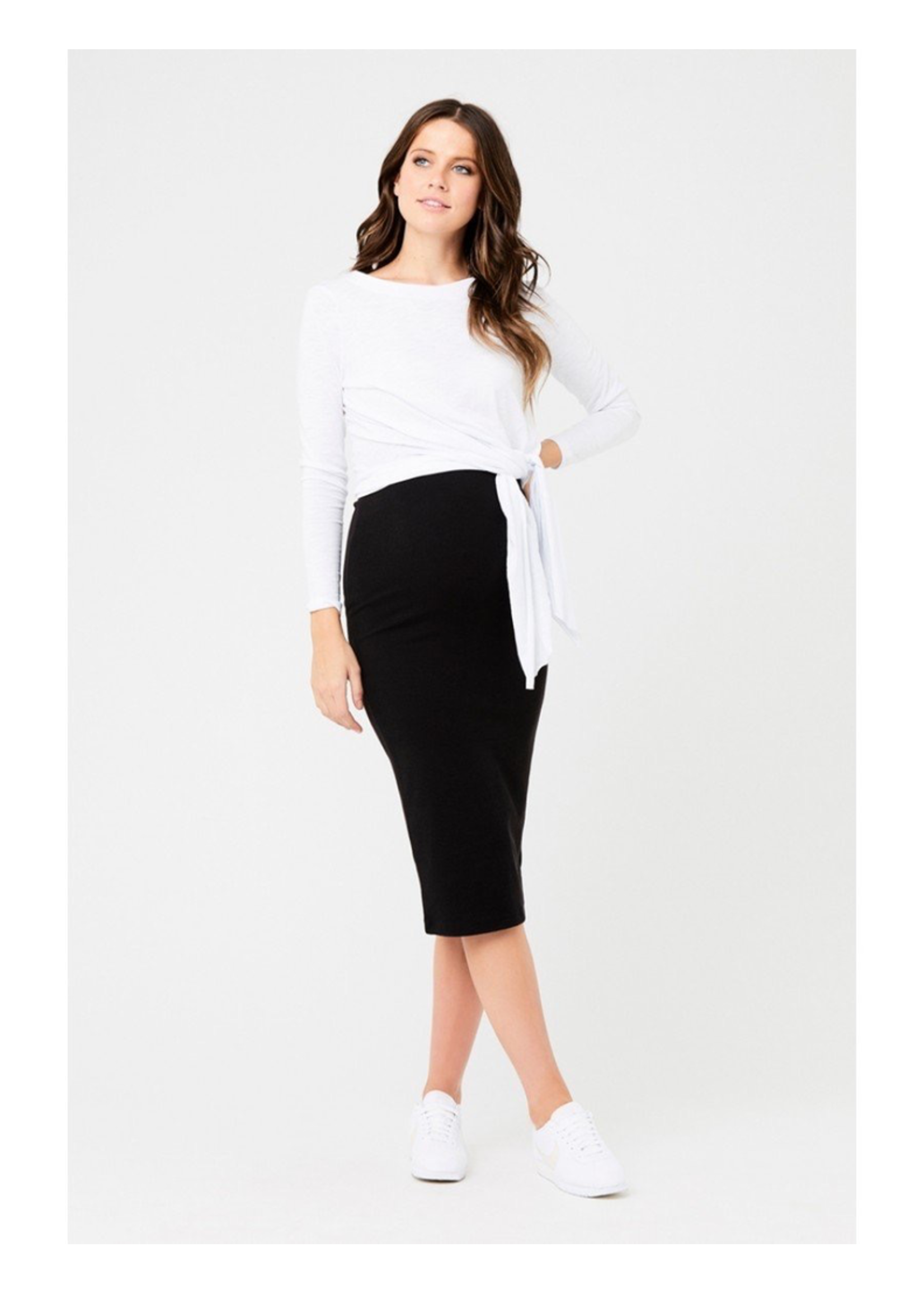 Ripe Maternity Ripe, Ribbed Knit Maternity Pencil Skirt in Black