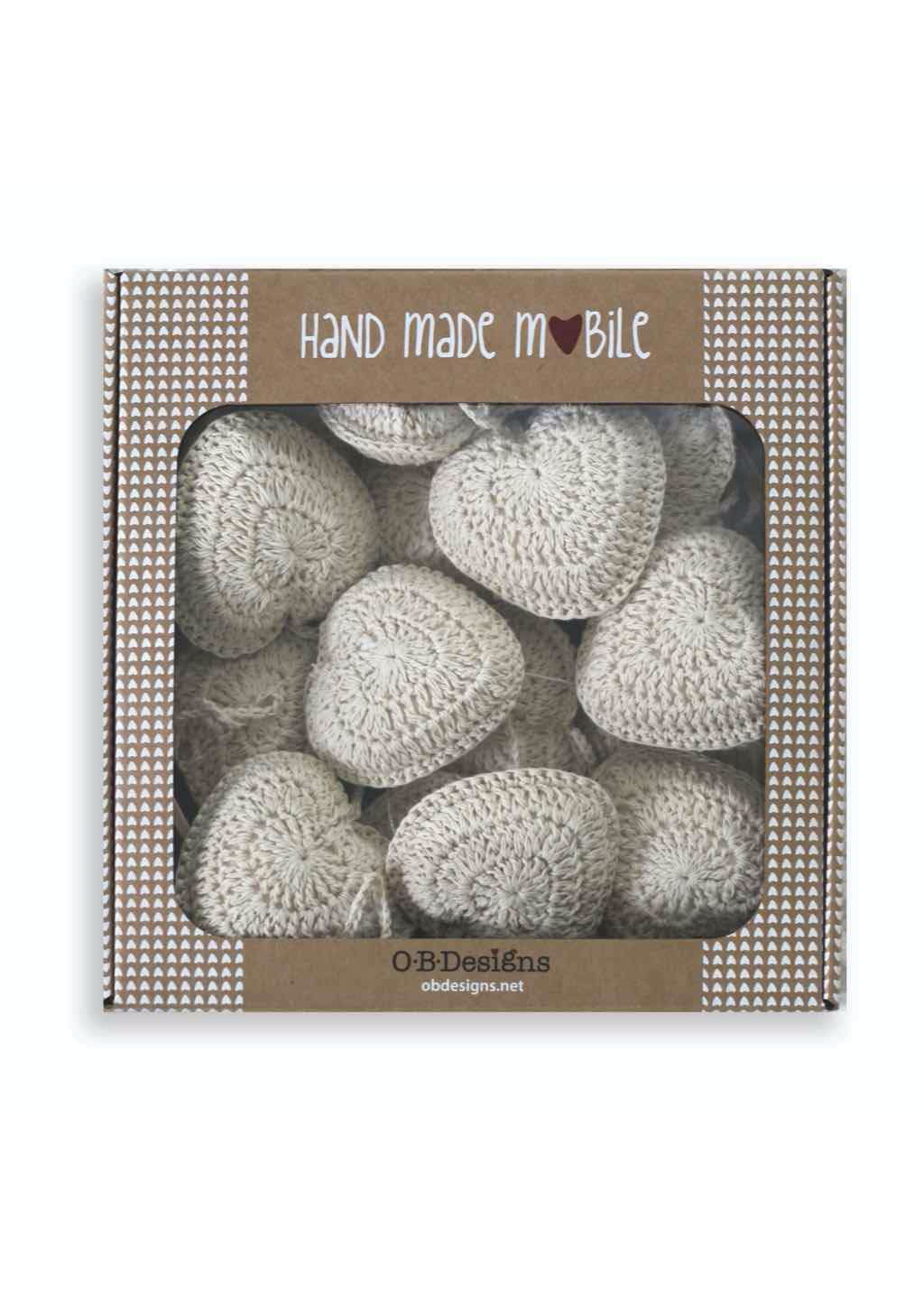 OB Designs OB Designs, Natural Crochet Heart Mobile
