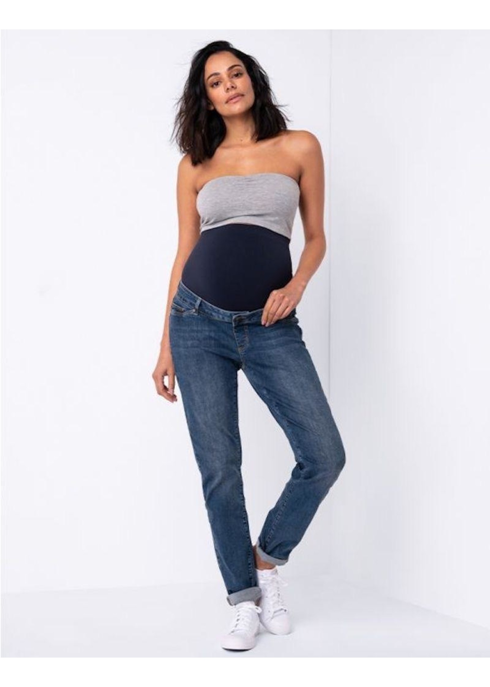 Seraphine Seraphine, Carsen Slim Boyfriend Maternity Jeans in Mid Blue