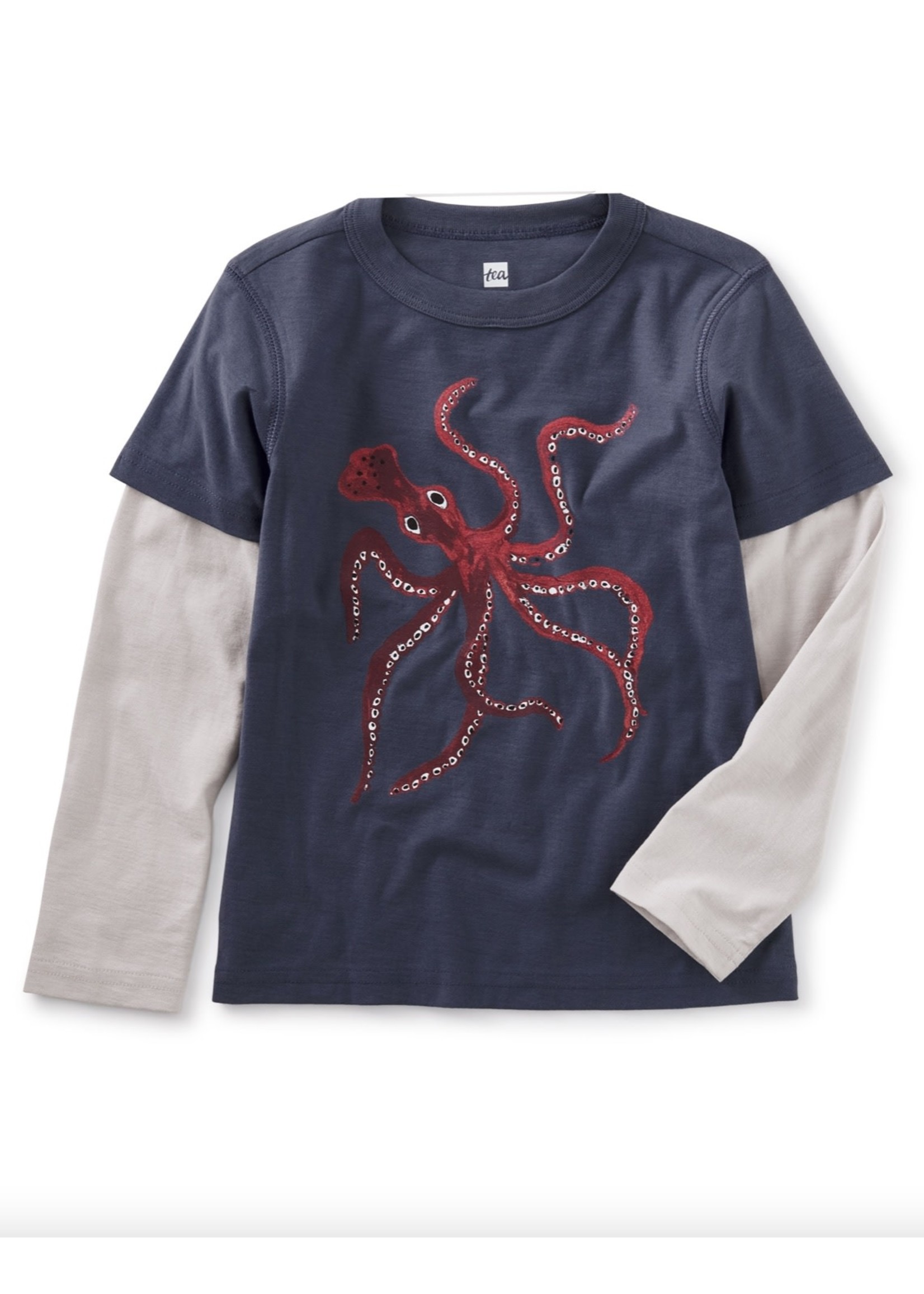 Tea Collection Awesome Octo Graphic Long Sleeve Tee in Triumph