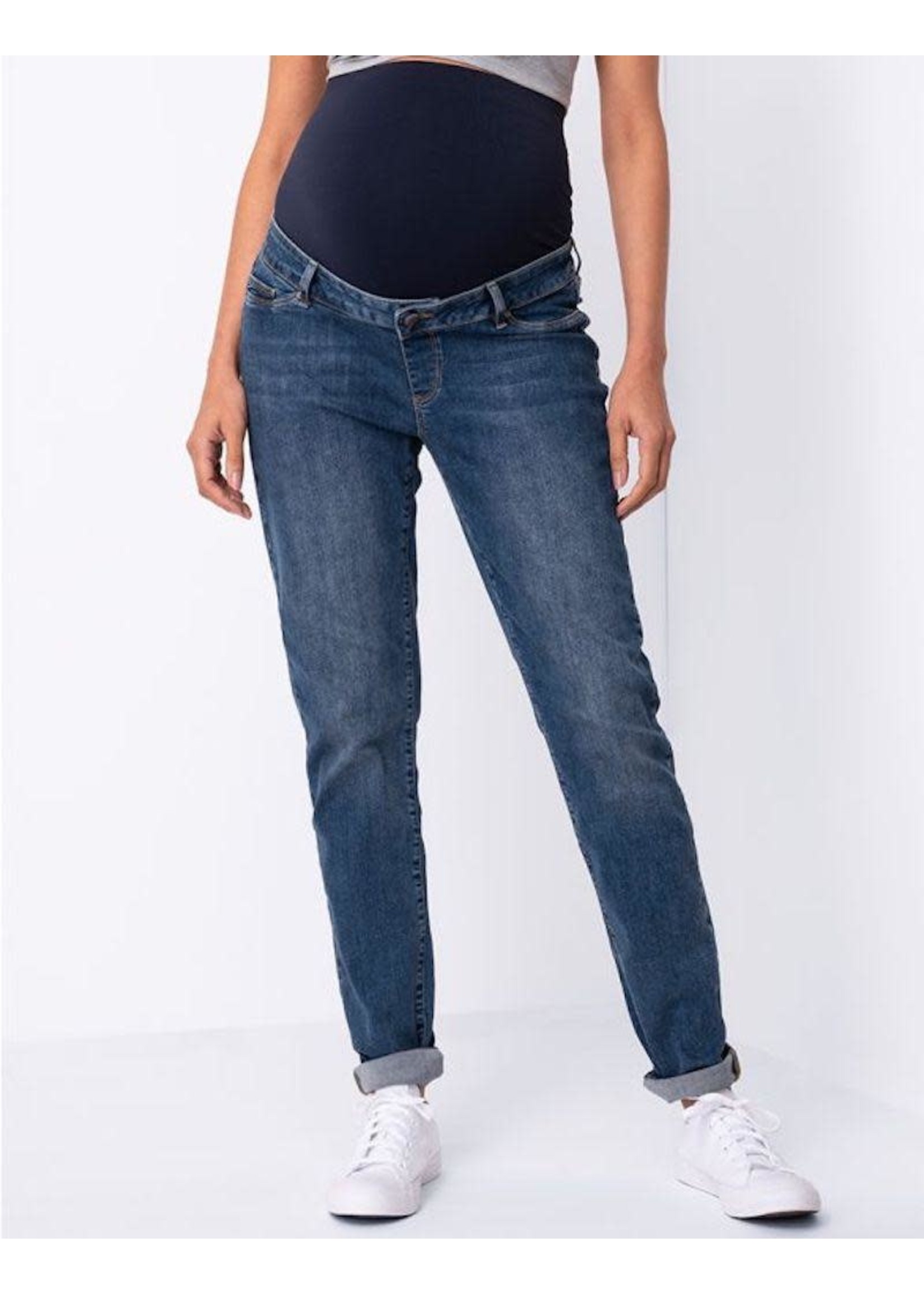 Seraphine Seraphine, Carsen Slim Boyfriend Maternity Jeans in Mid Blue