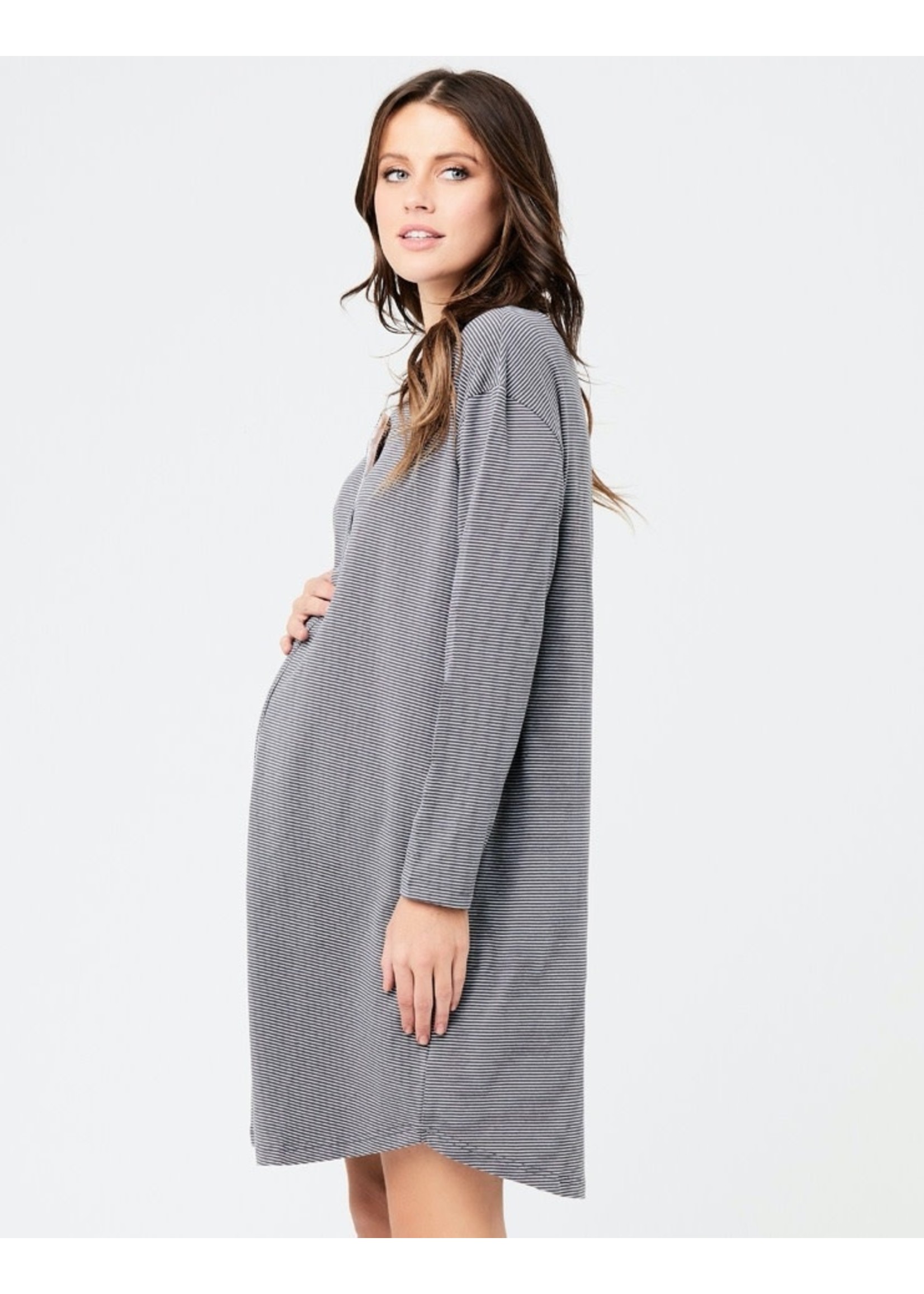 Blake Long Sleeve Button Up Nightie in 